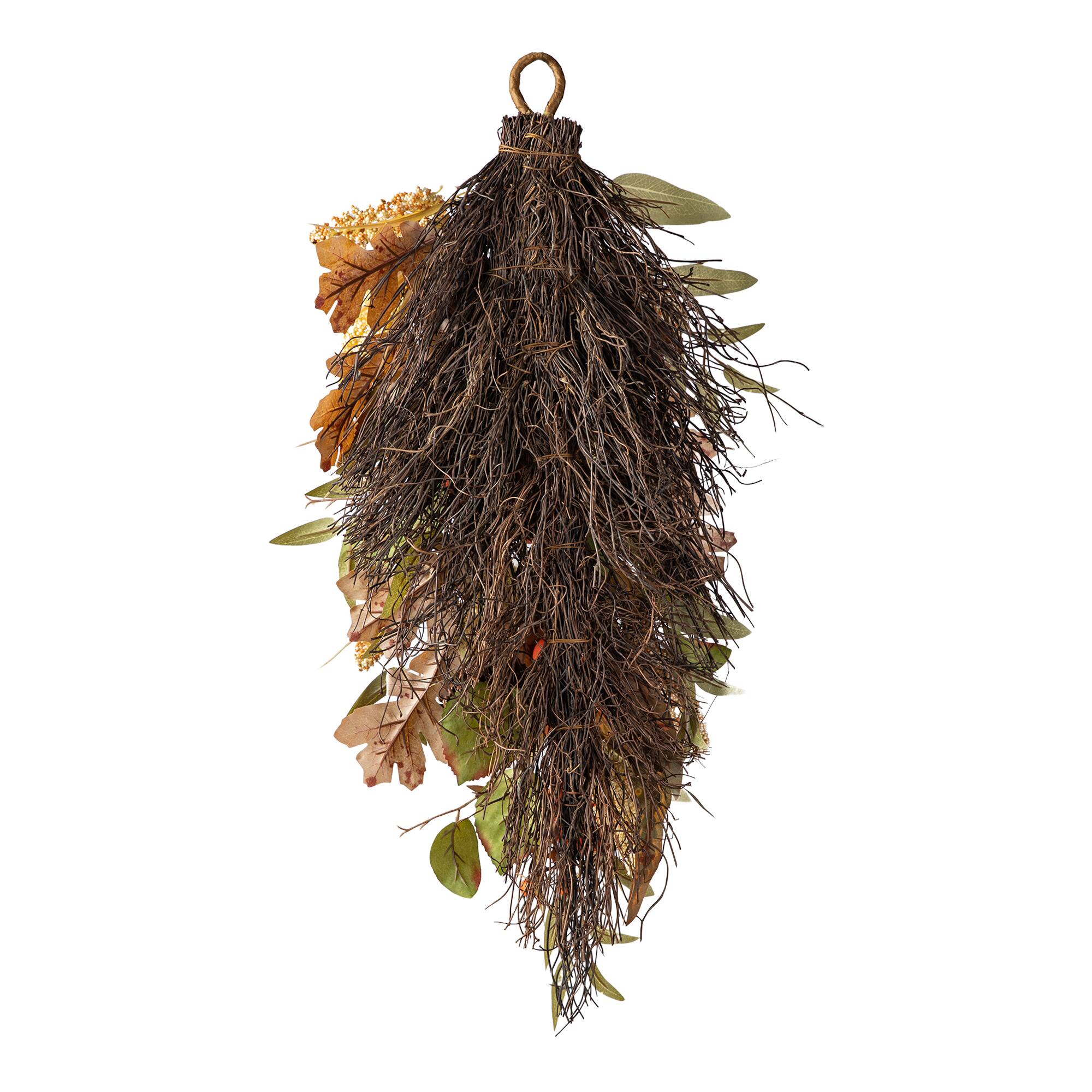 Glitzhome&#xAE; 27&#x22; Fall Pumpkin Leaf Swag