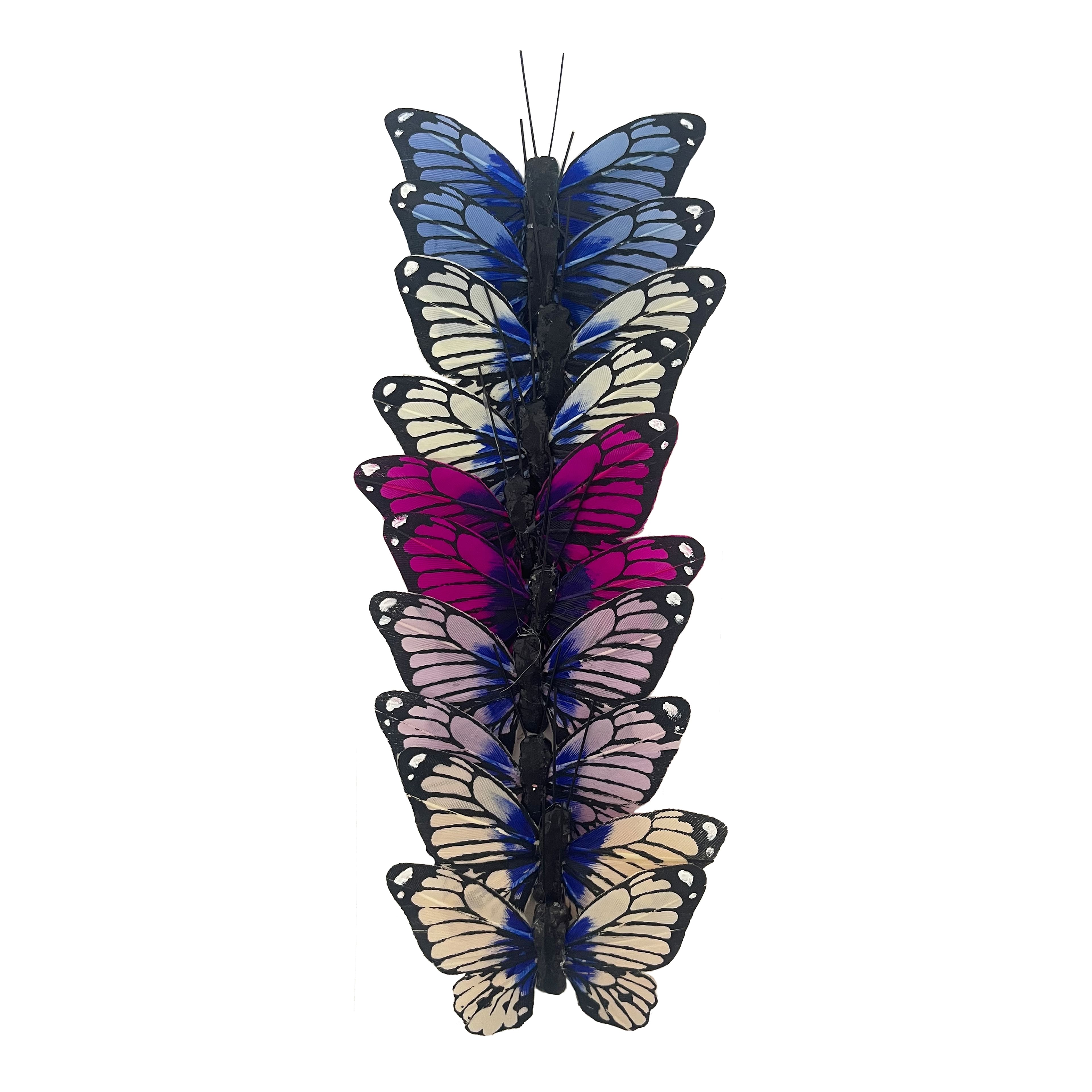 12 Packs: 10 ct. (120 total) 2.5" Blue & Purple Feather Butterflies by Ashland®