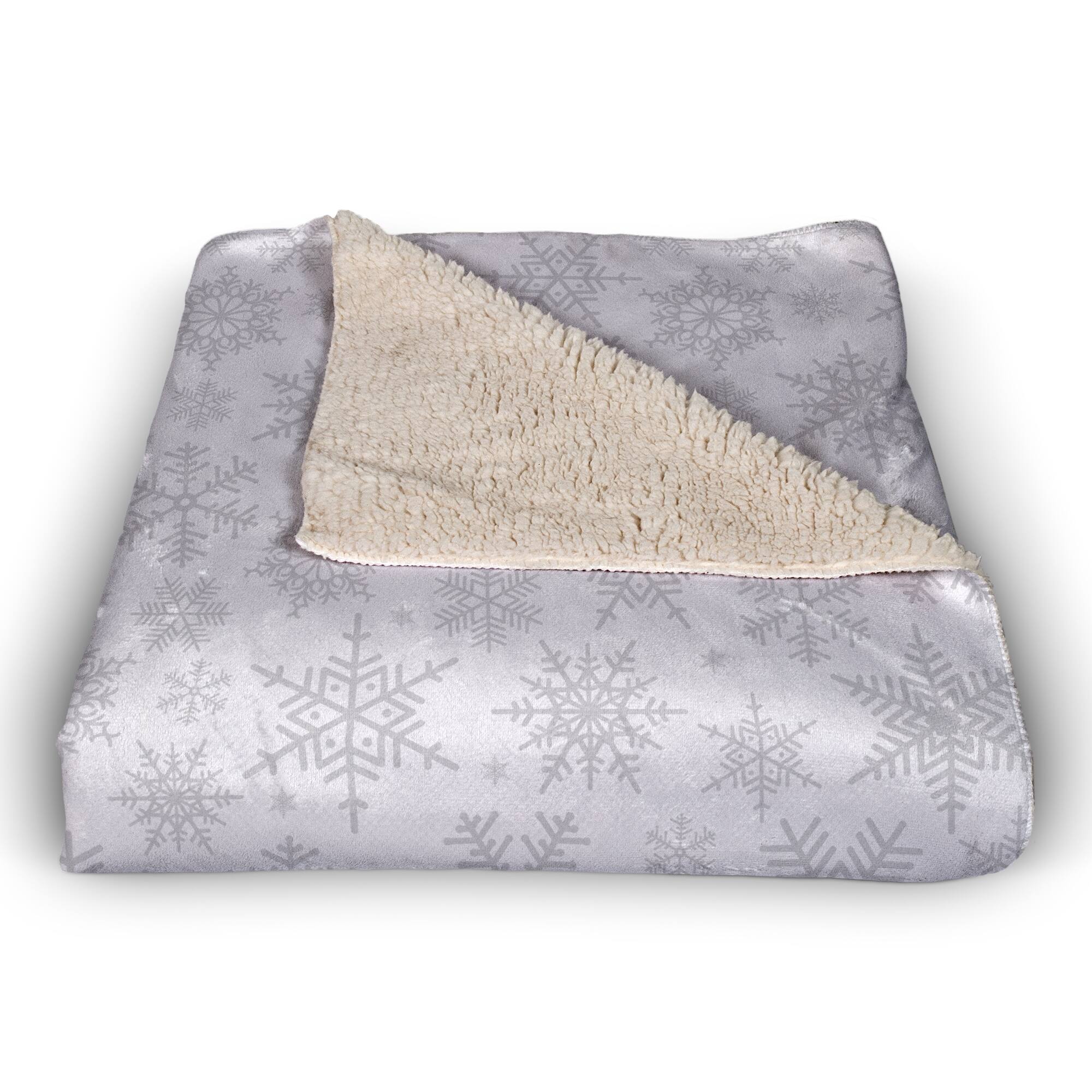 Noel Snowflake Pattern 50x60 Sherpa Fleece Blanket