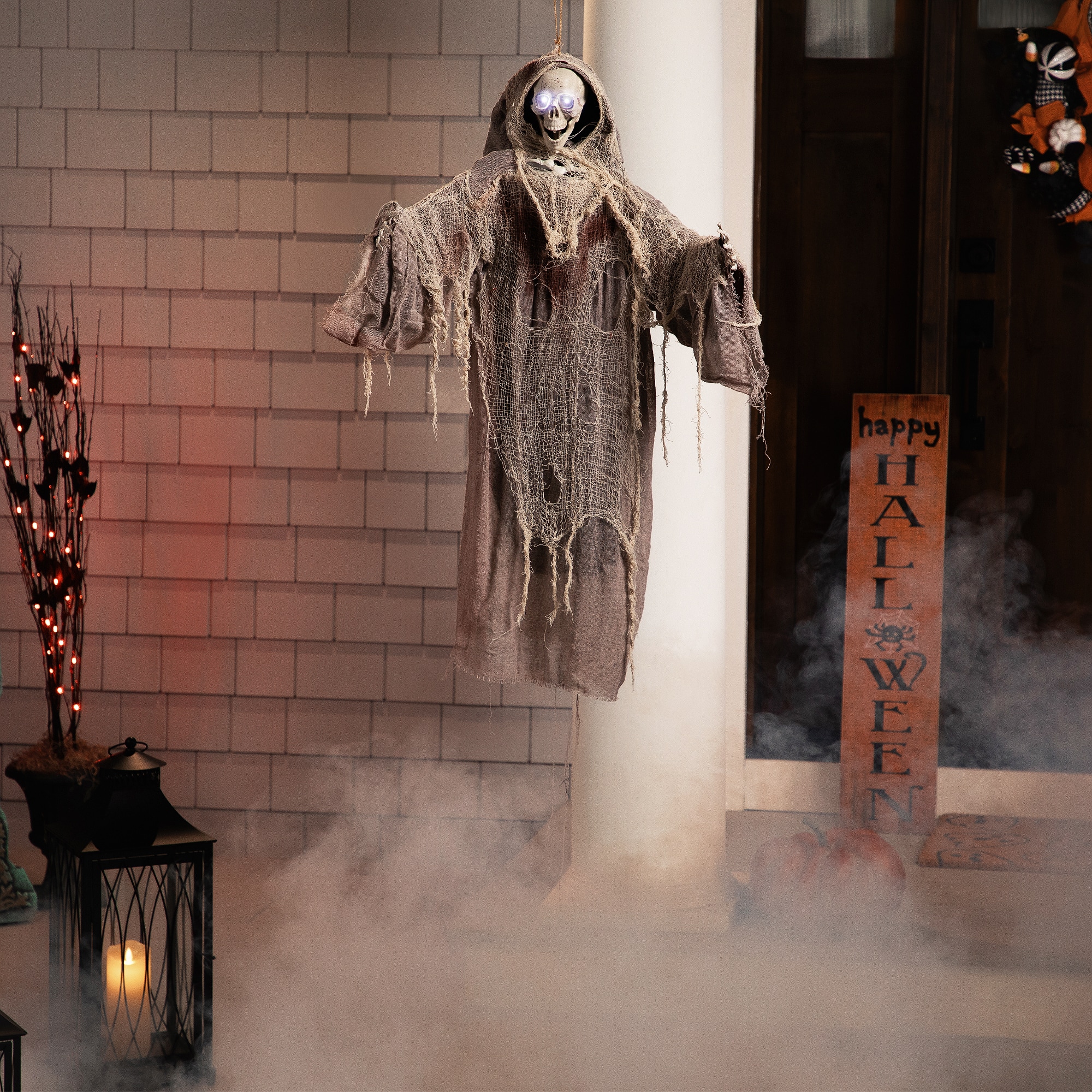 36" Touch Activated Hanging Death Reaper Halloween Decoration