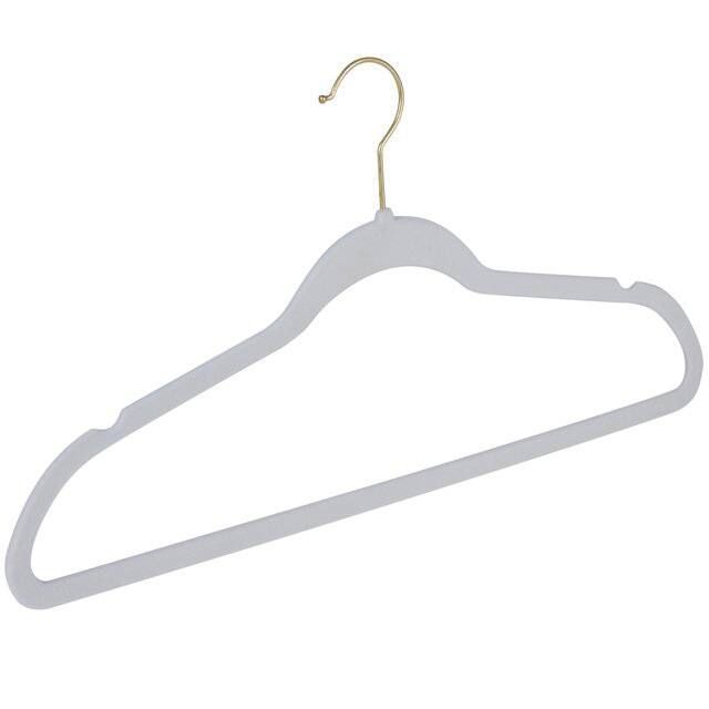 Simplify Slim Velvet Gold Hook Hangers, 25ct.