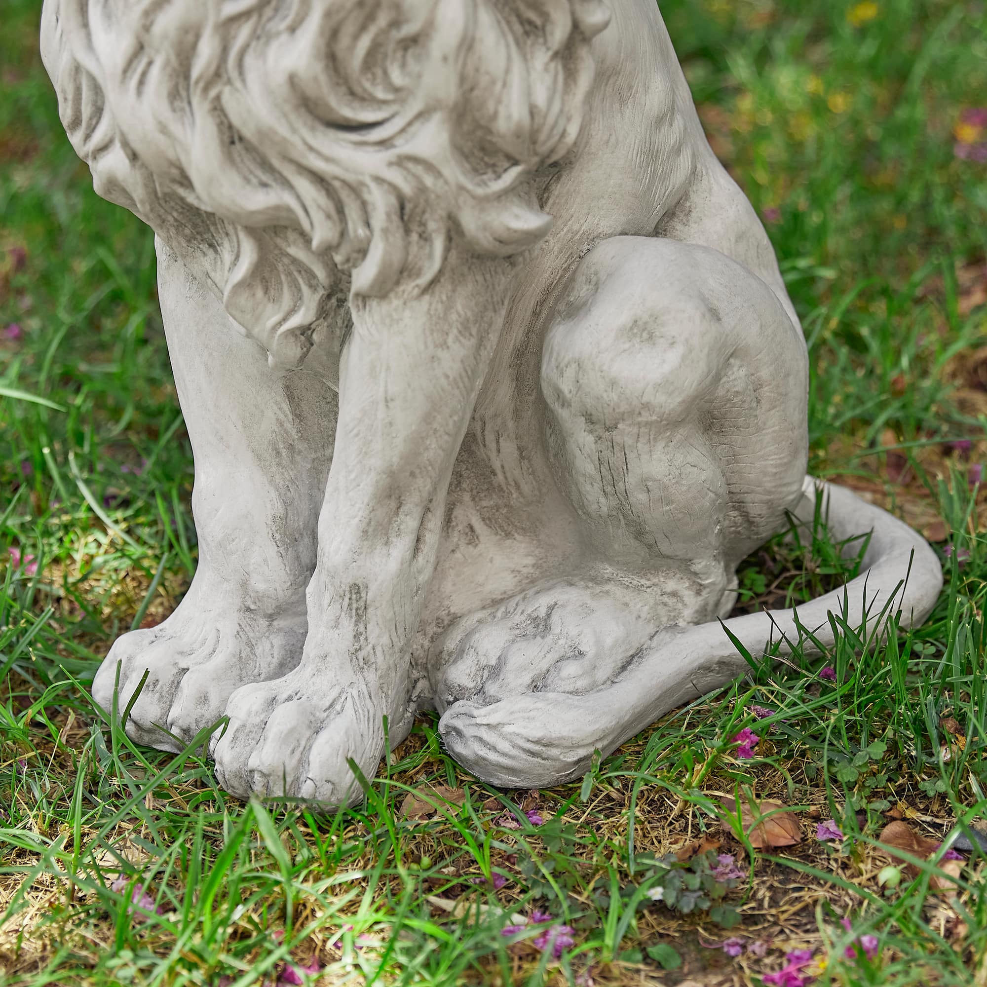 Glitzhome® 20.75" MGO White Guardian Lion Sitting Statue