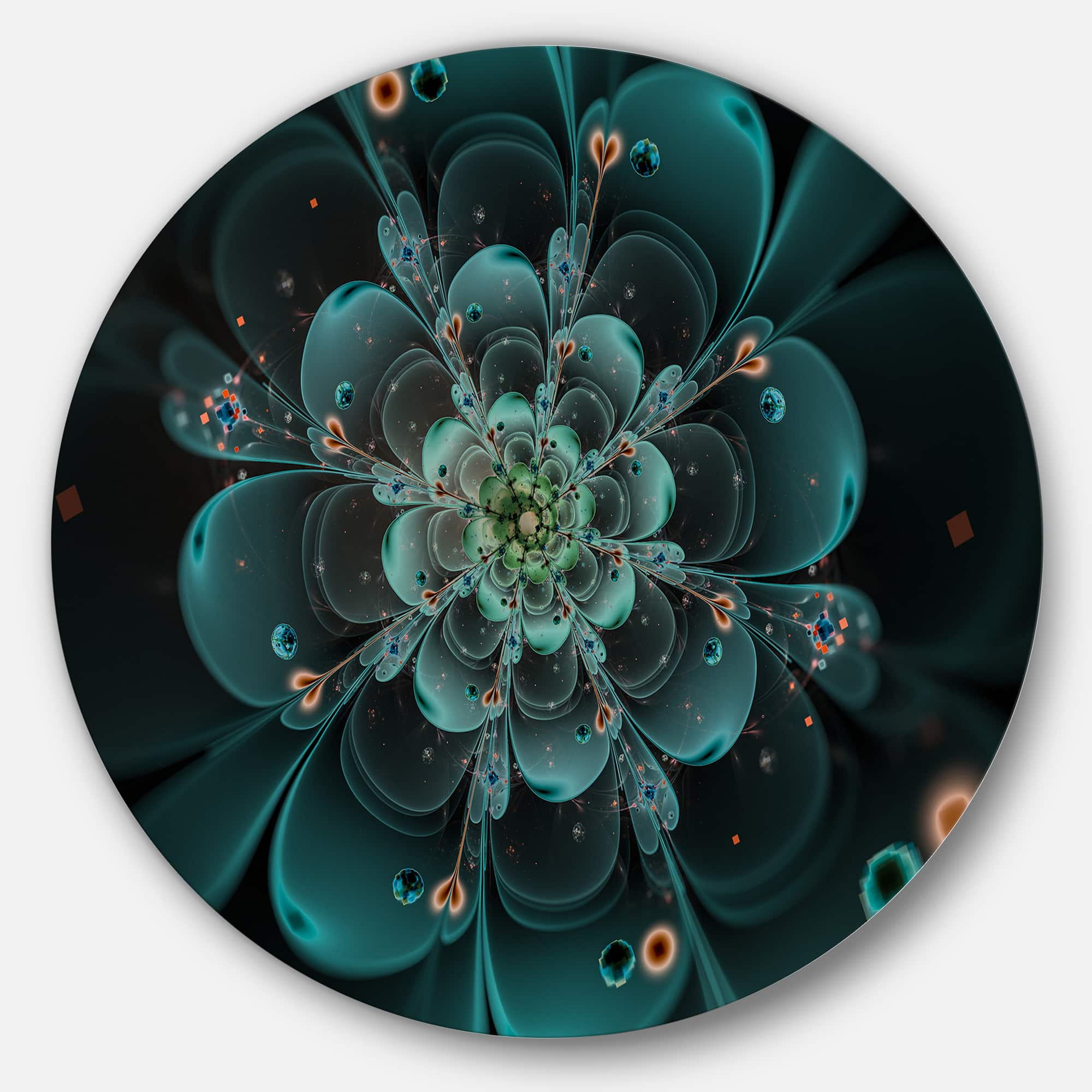 Designart - Full Bloom Fractal Flower in Blue' Large Flower Metal Circle Wall Art | 29" x 29" | Michaels®