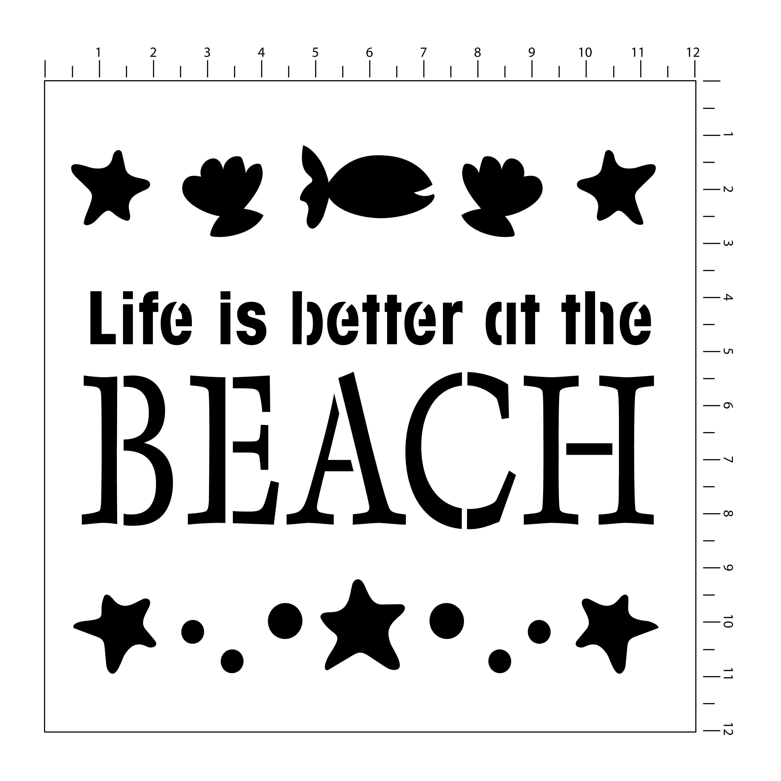 6 Pack: Seaside Stencils by Craft Smart®, 12" x 12"