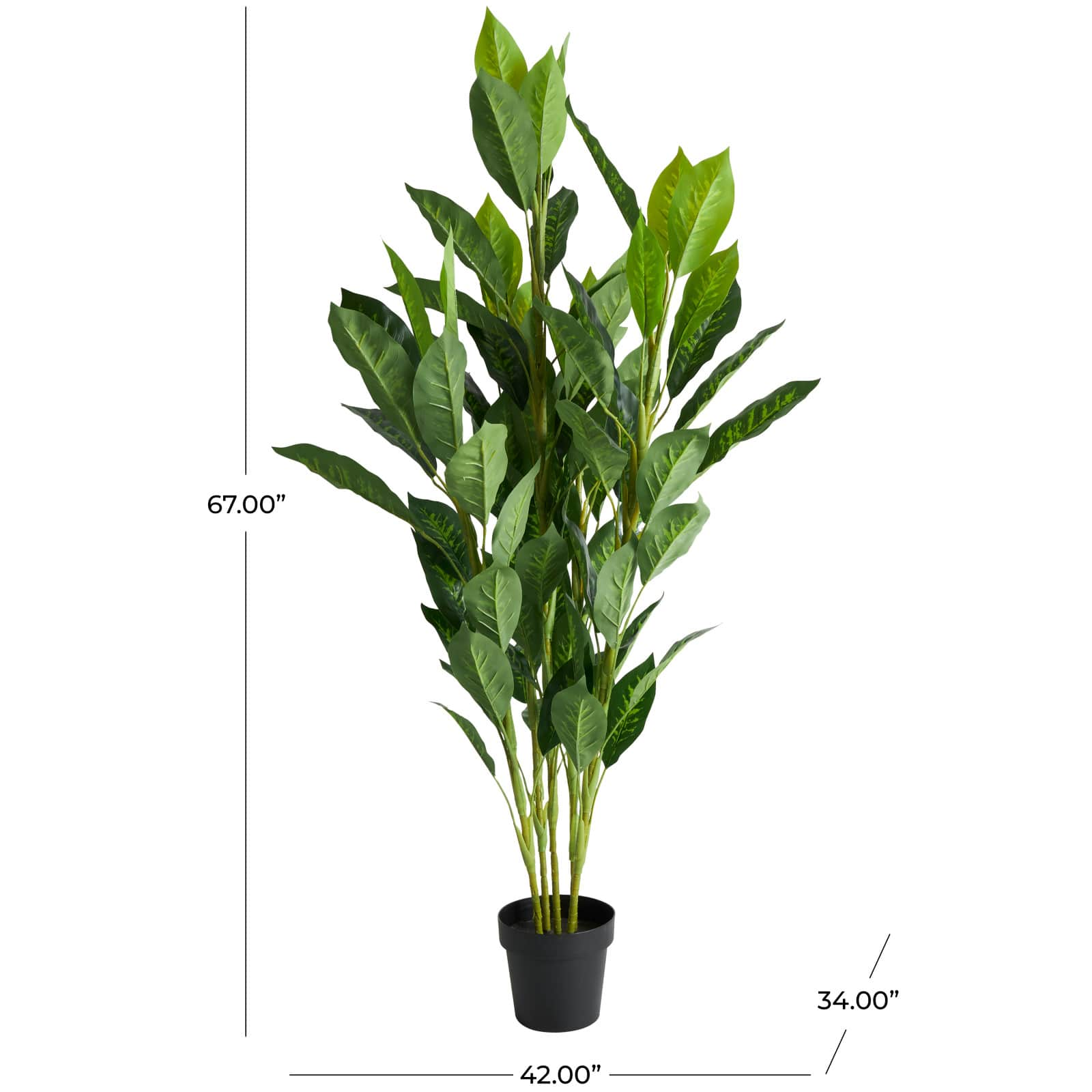 5ft. Foliage Artificial Tree with Black Plastic Pot