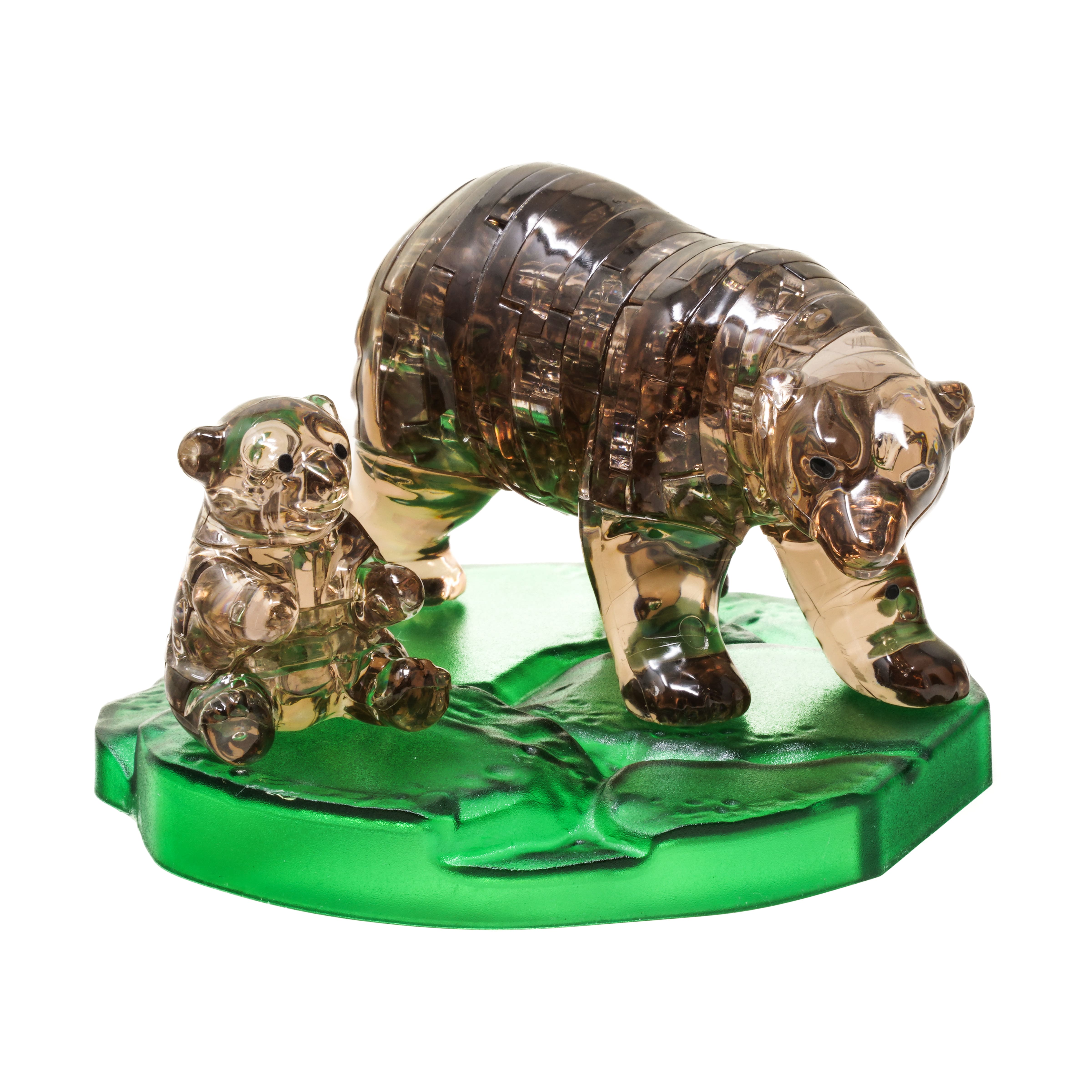 3D Crystal Puzzle - Brown Bear and Baby: 40 Pcs