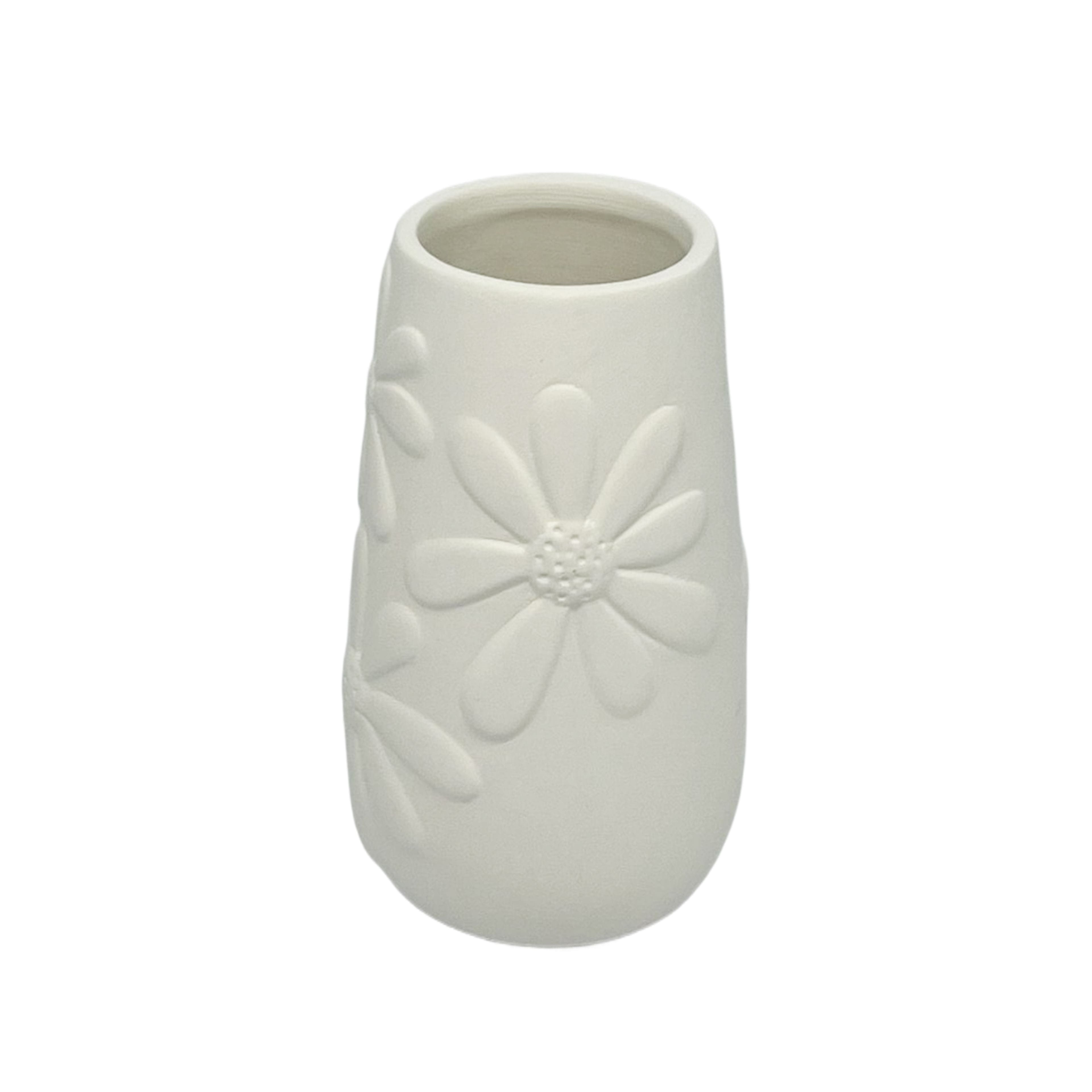 4.5&#x22; Tall Daisy Bud Vase DIY Ceramic D&#xE9;cor by Make Market&#xAE;