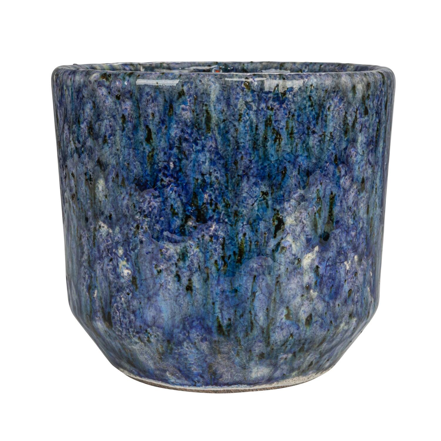 Hello Honey® 5.25" Blue Crackle Glaze Decorative Terra Cotta Planter