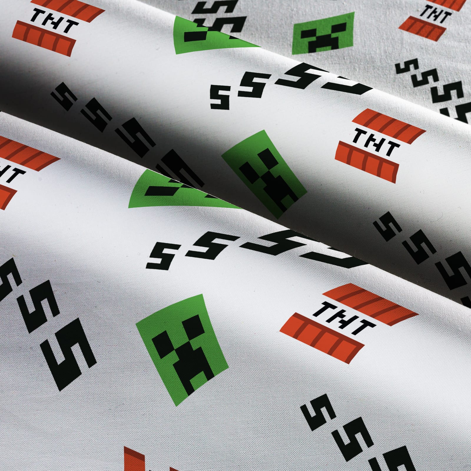 Mojang Minecraft Creeper & Icons Cotton Fabric