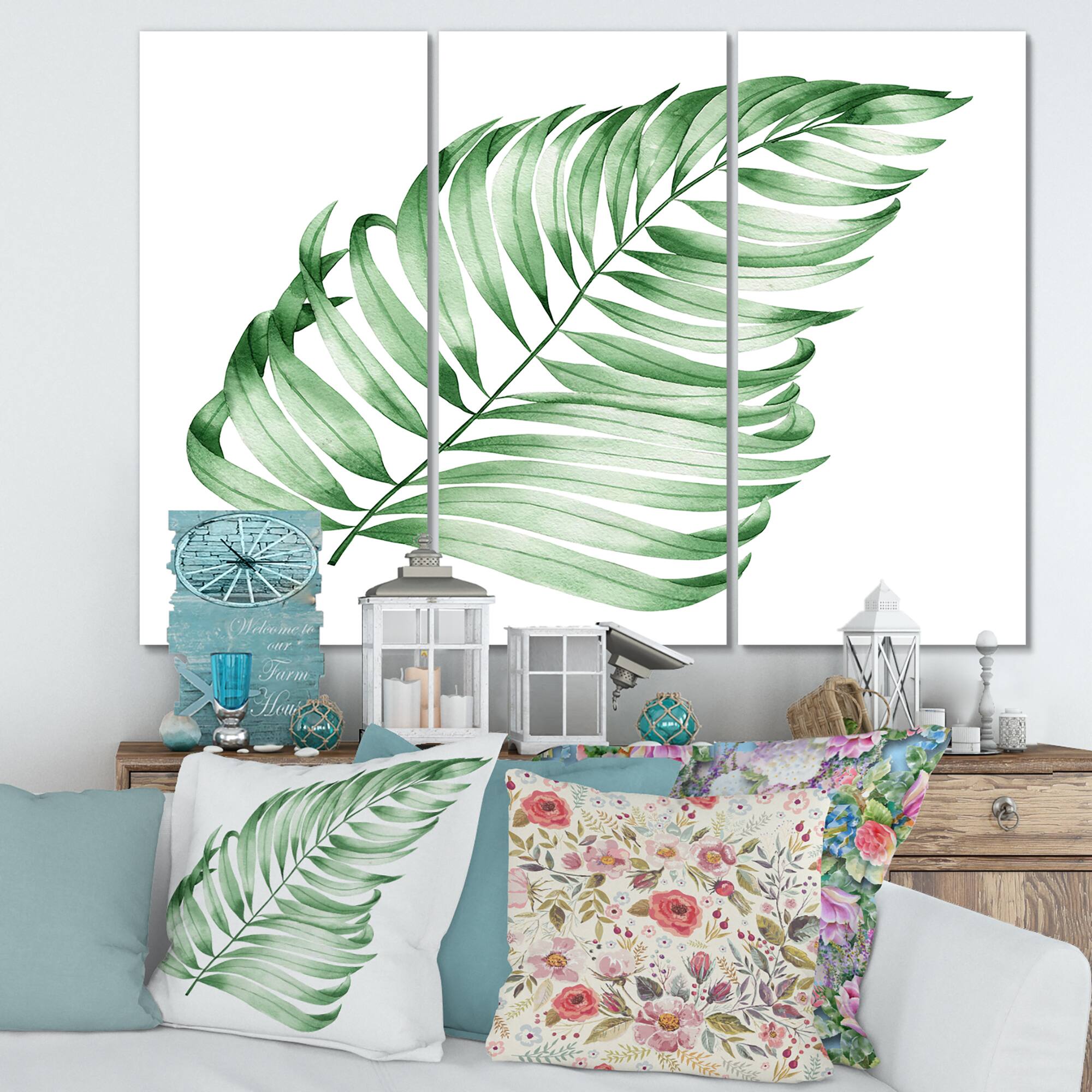 Designart - Tropical Leaf Of Monstera II - Farmhouse Canvas Wall Art Print