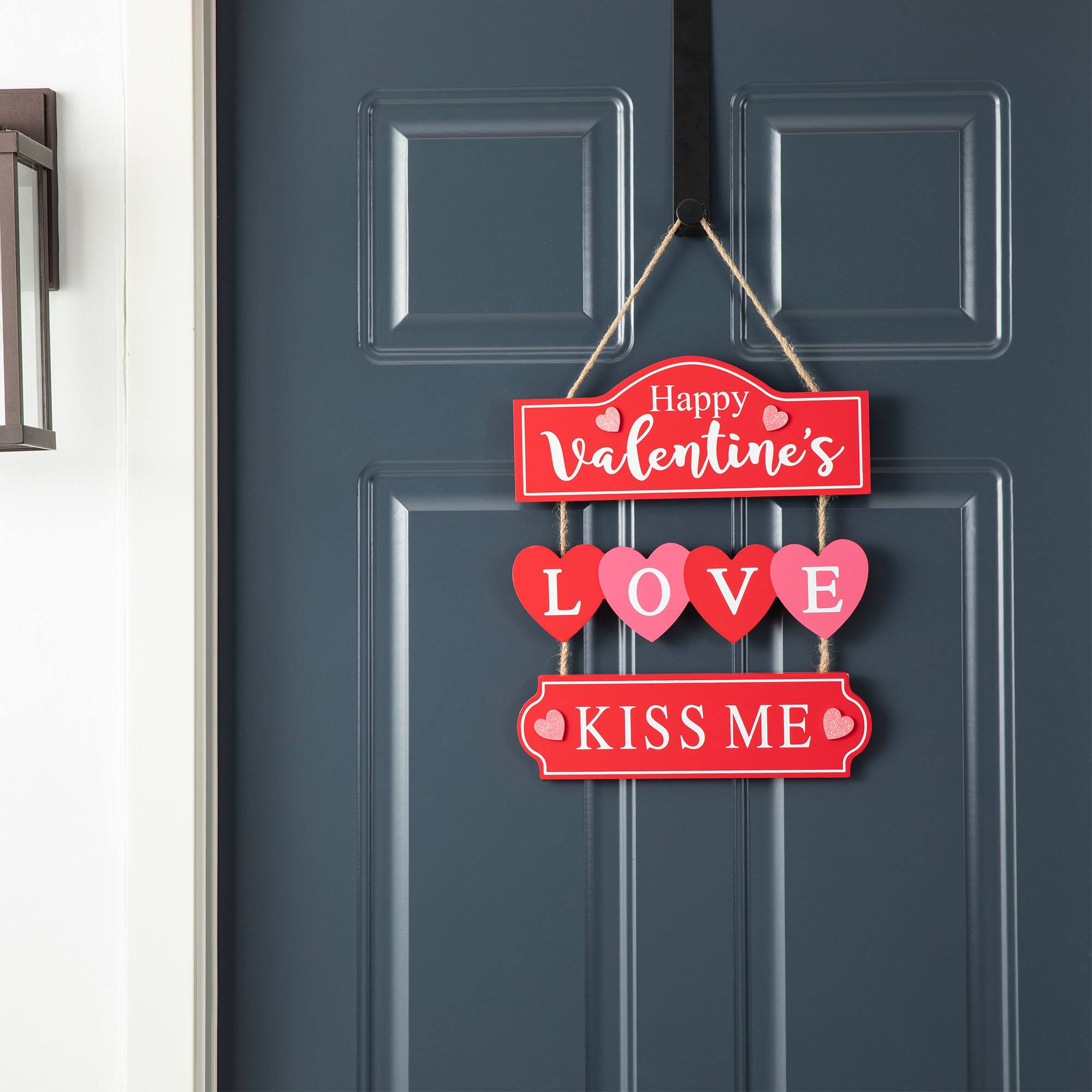 Glitzhome&#xAE; 13.5&#x22; Valentine&#x27;s Wooden Love Door Hanger