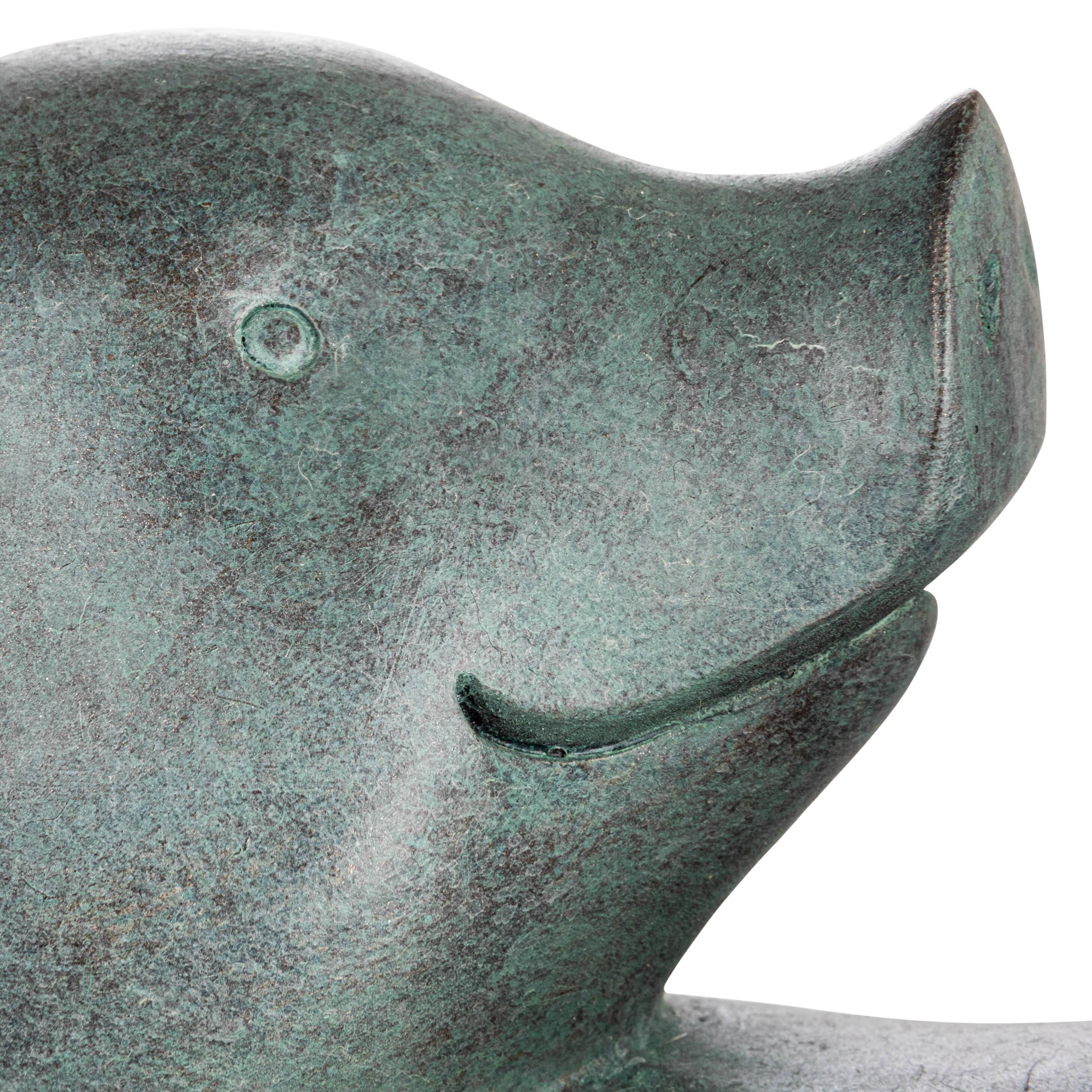 Hello Honey&#xAE; 7.5&#x22; Gray Yoga Pig with Bird Decoration