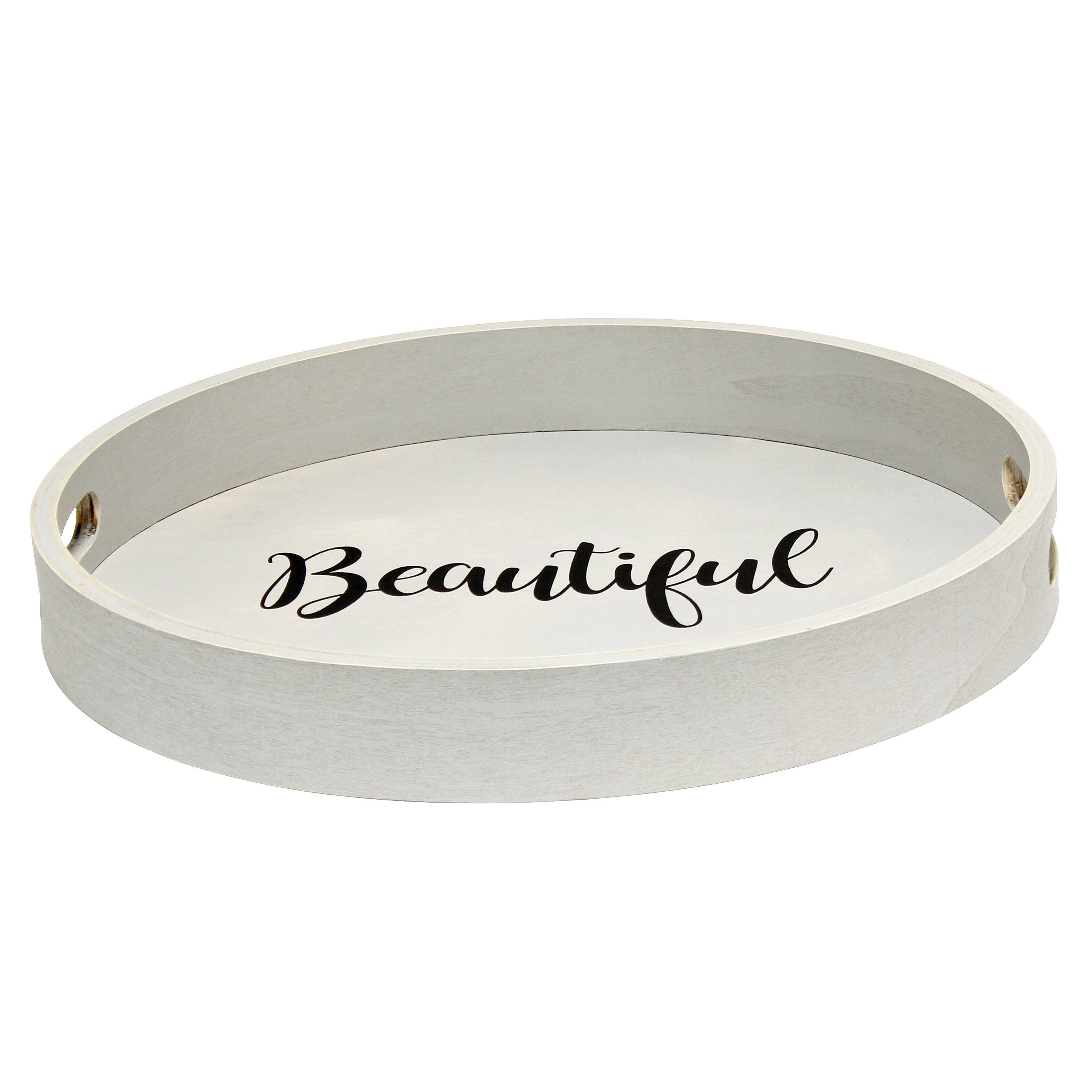 Elegant Designs™ 13.8" Round Beautiful Serving Tray with Handles