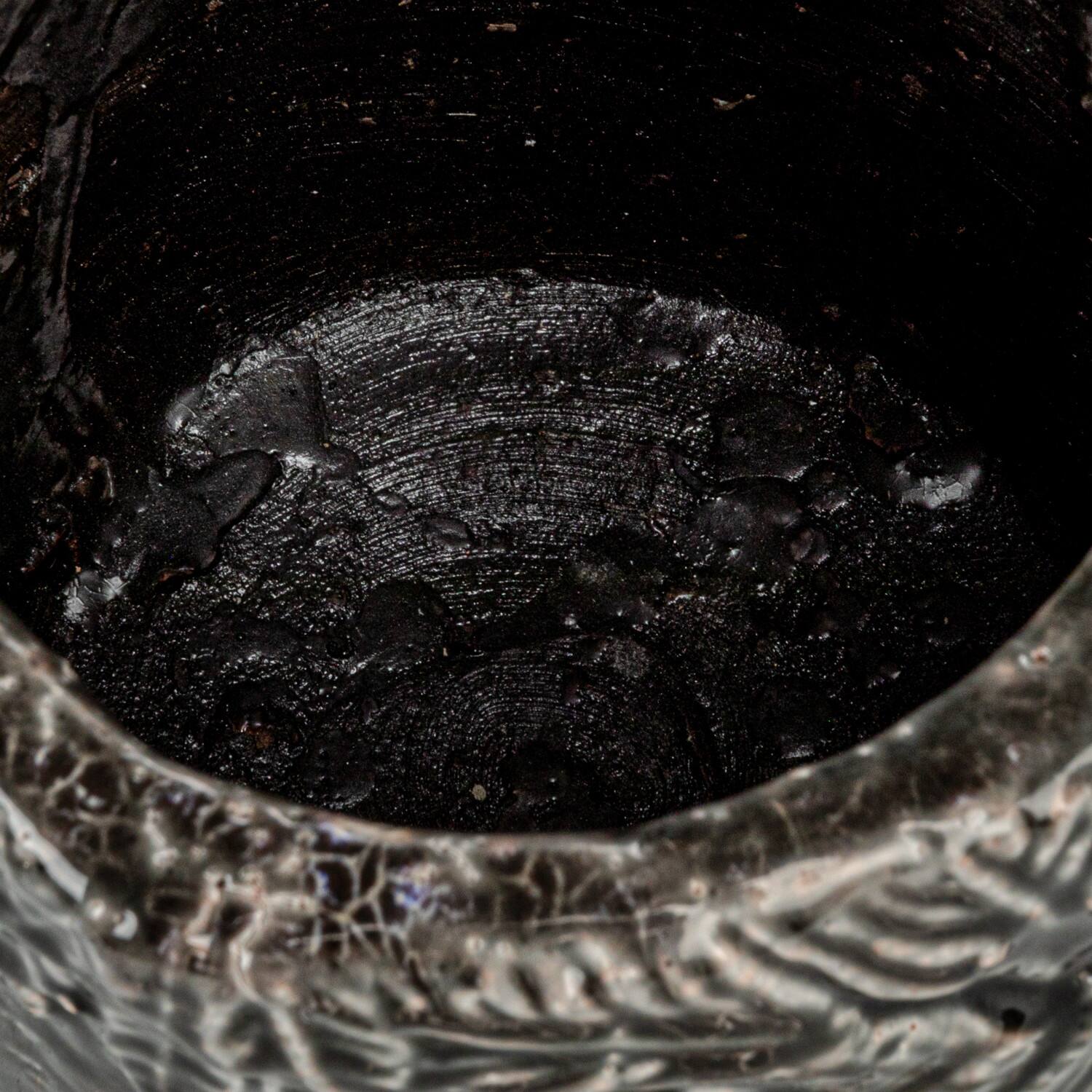 Hello Honey® 7" Gray Embossed Pattern Decorative Terra Cotta Planter