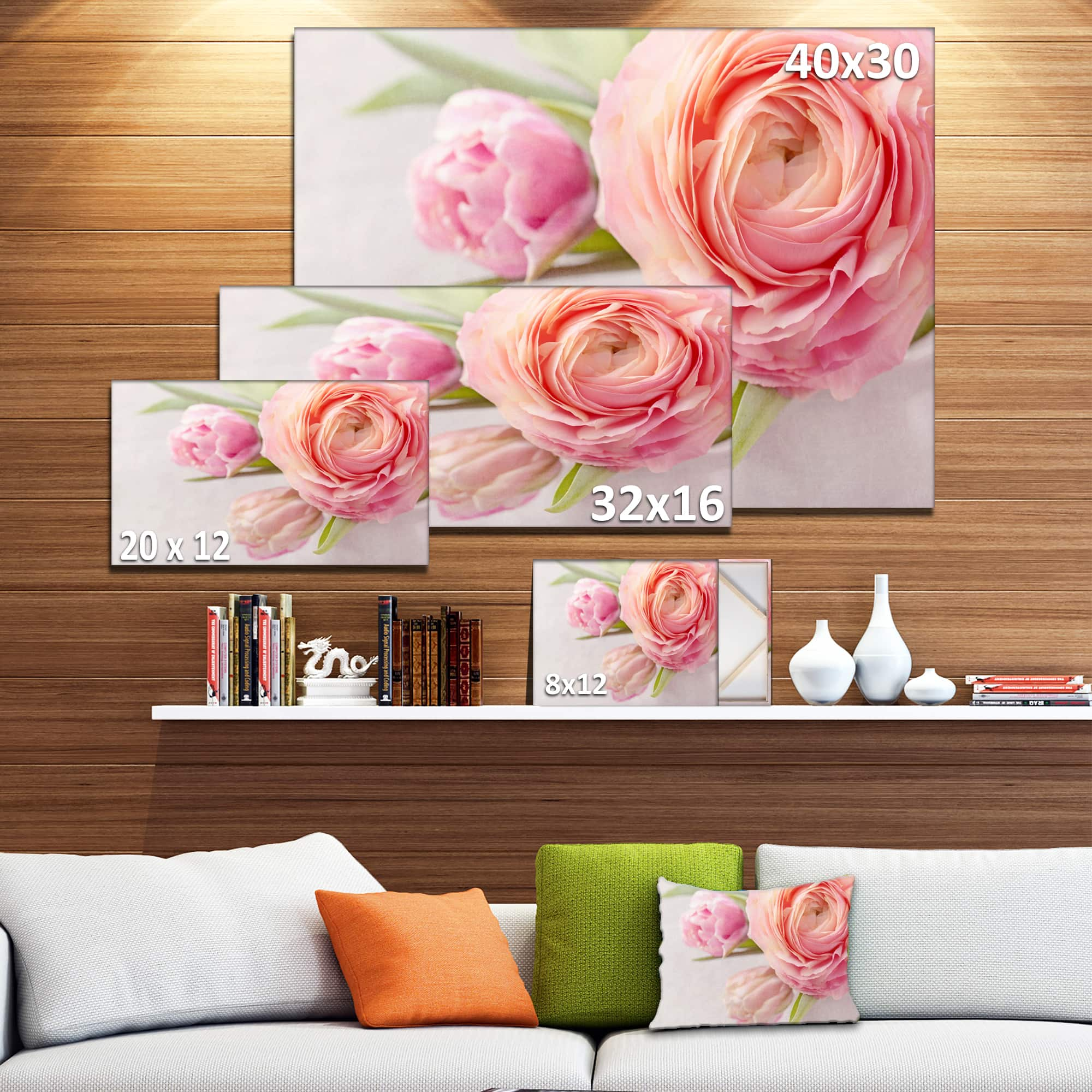 Designart - Full Bloom and Blooming Flowers - Floral Canvas Art Print