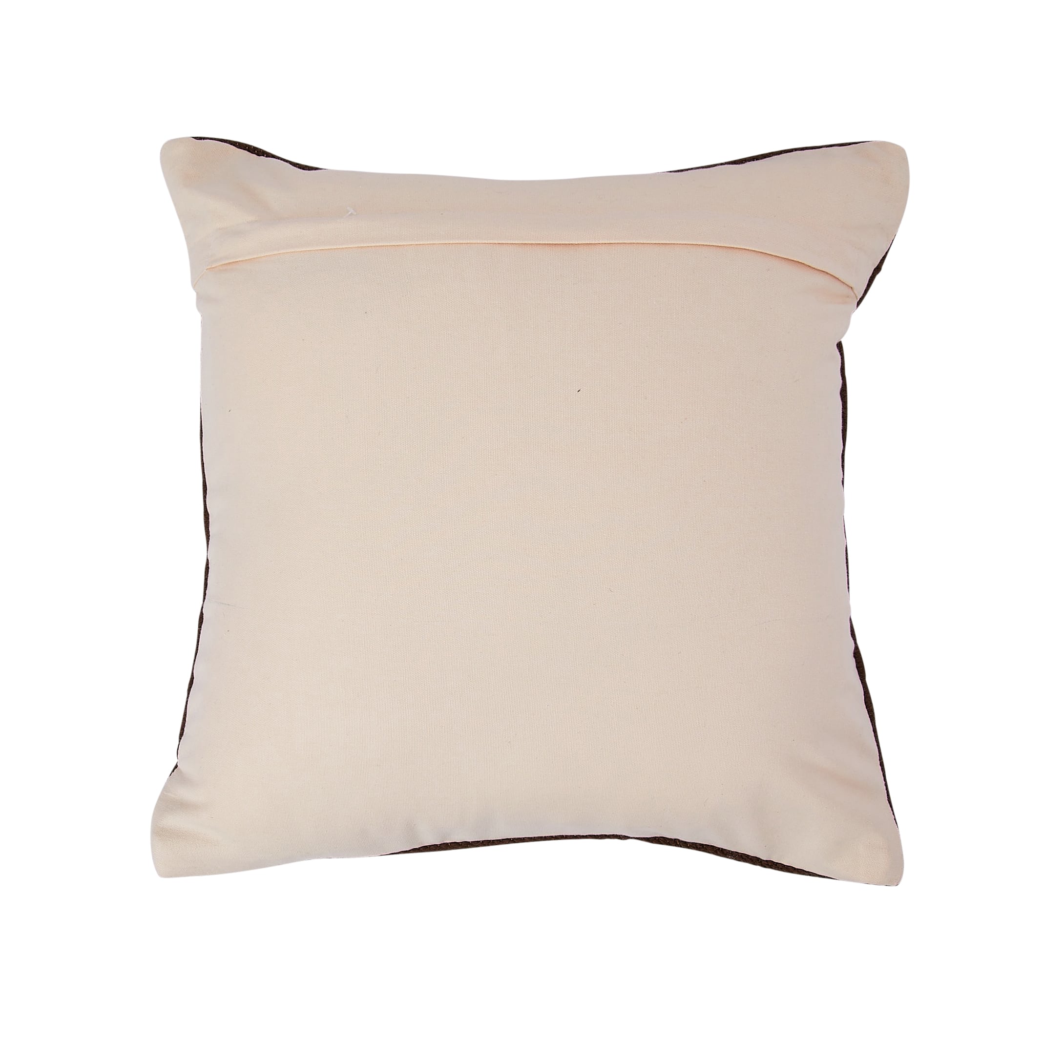 Brown &#x26; Natural Swiss Cross Cotton Wool Throw Pillow