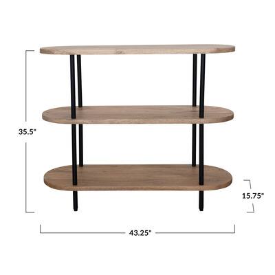 Oval Mango Wood & Metal 3-Tier Shelf | Michaels