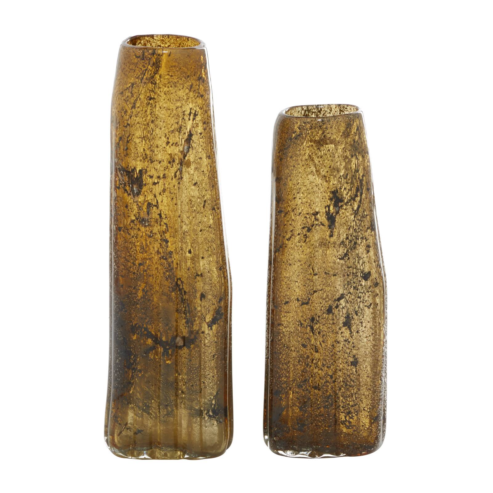 Brown Contemporary Glass Vase Set