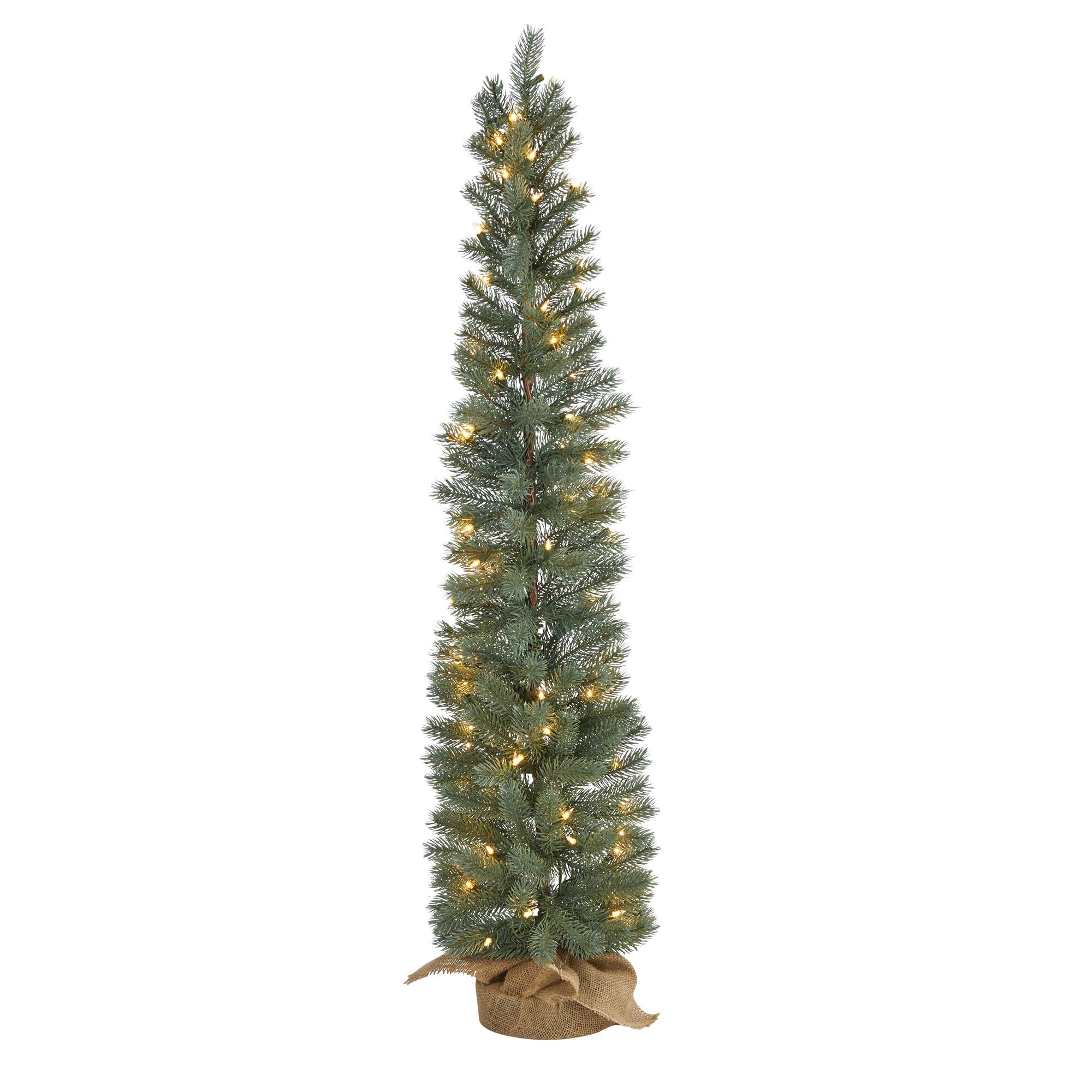 4ft. Pre-Lit Green Pine Artificial Christmas Tree, Warm White Lights