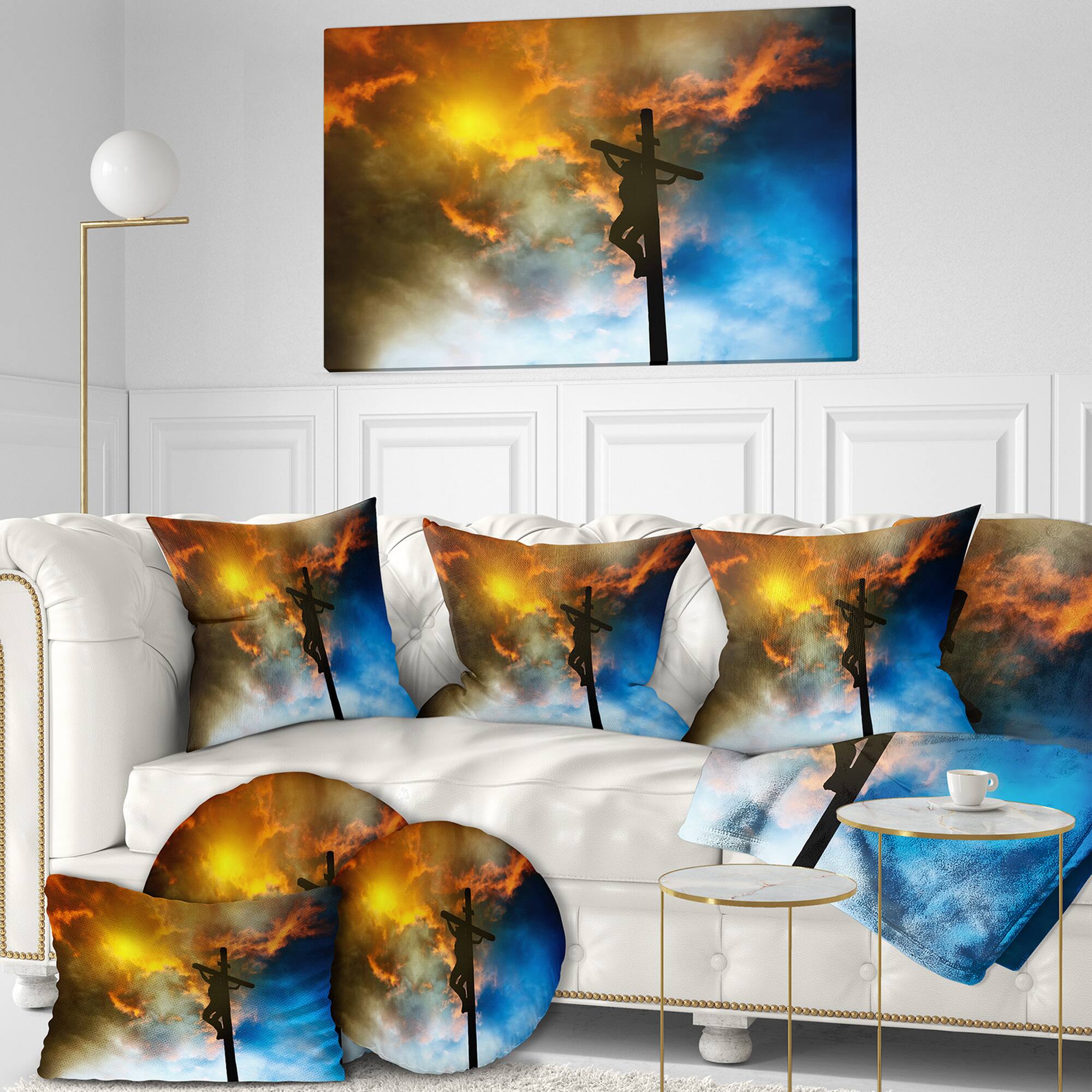 Designart - Jesus on the cross - Spiritual Religious on Wrapped Canvas