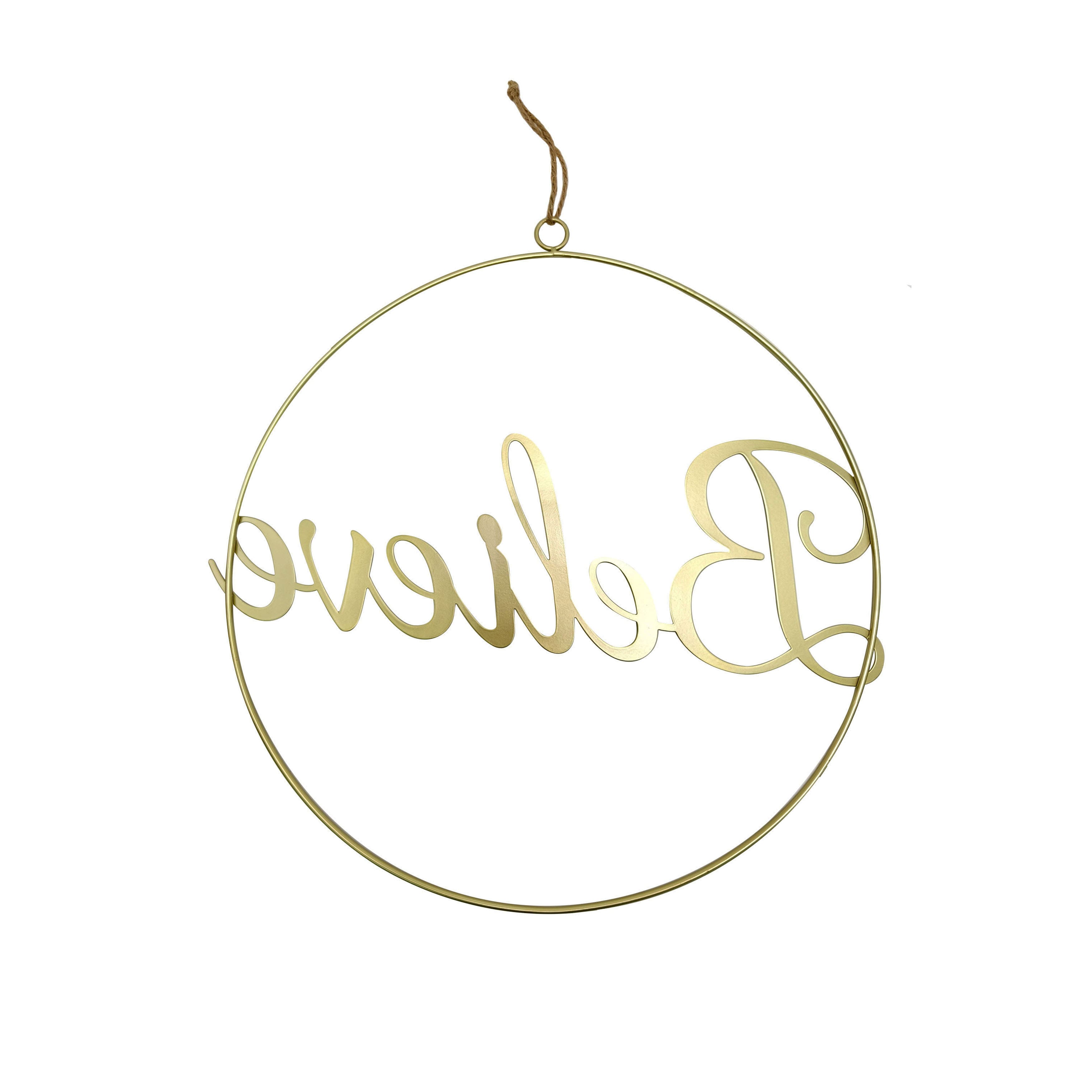 16&#x22; Gold Believe Metal Wreath Form by Ashland&#xAE;