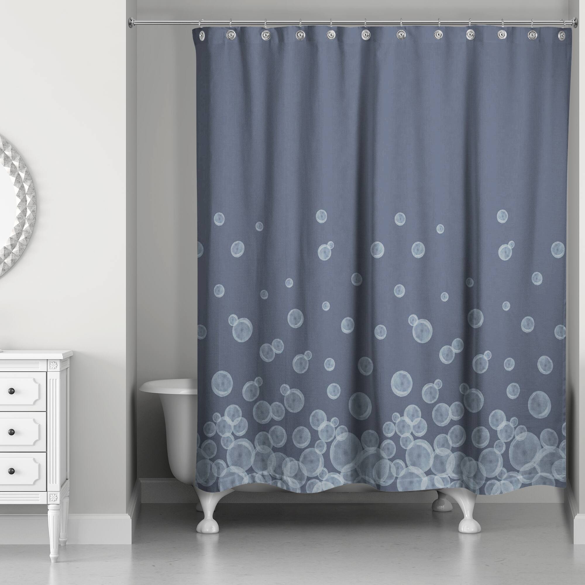 74&#x22; Bubbles Shower Curtain