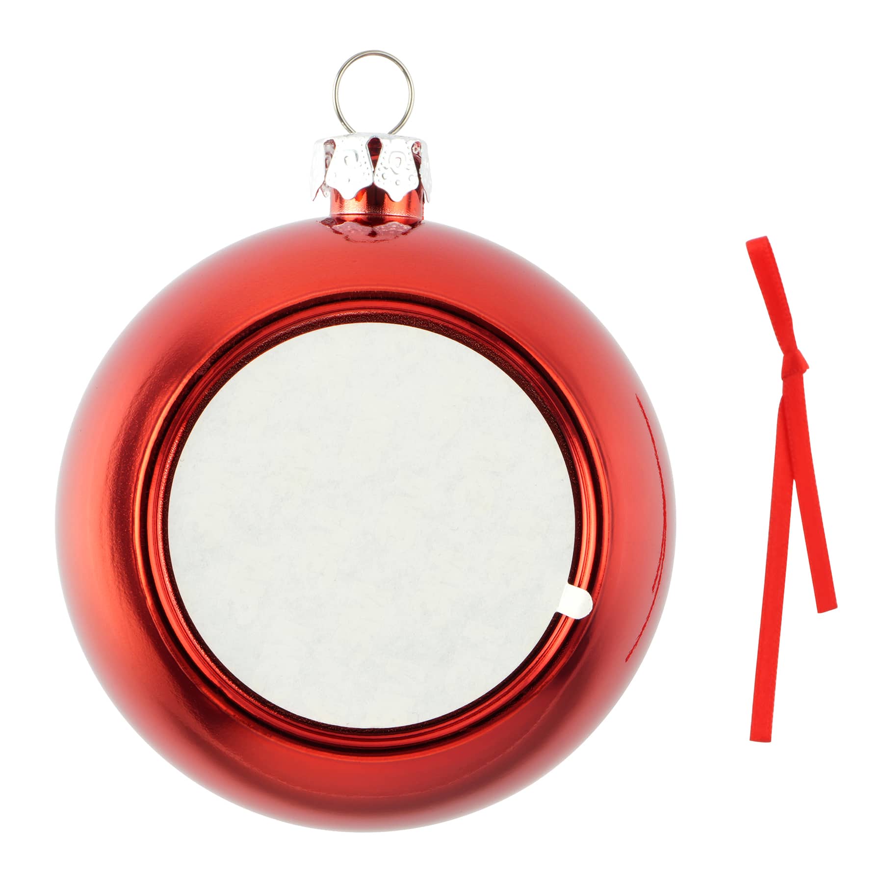 3&#x22; Red Sublimation Ball Ornament with Window Insert by Make Market&#xAE;
