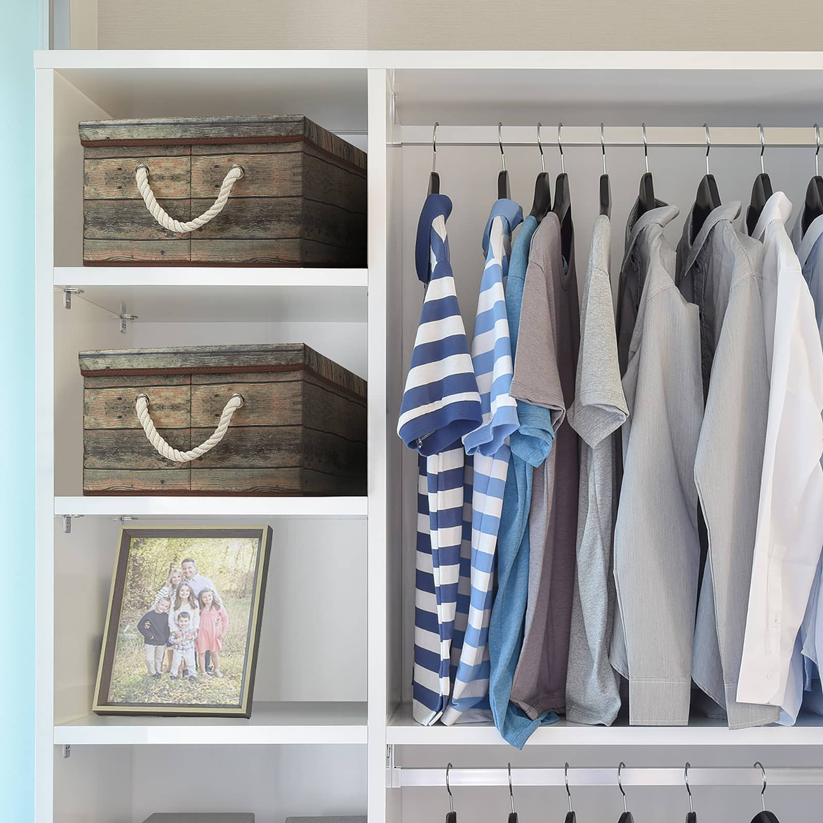 Sorbus 16.5" Rustic Wood Pattern Storage Box, 2ct.