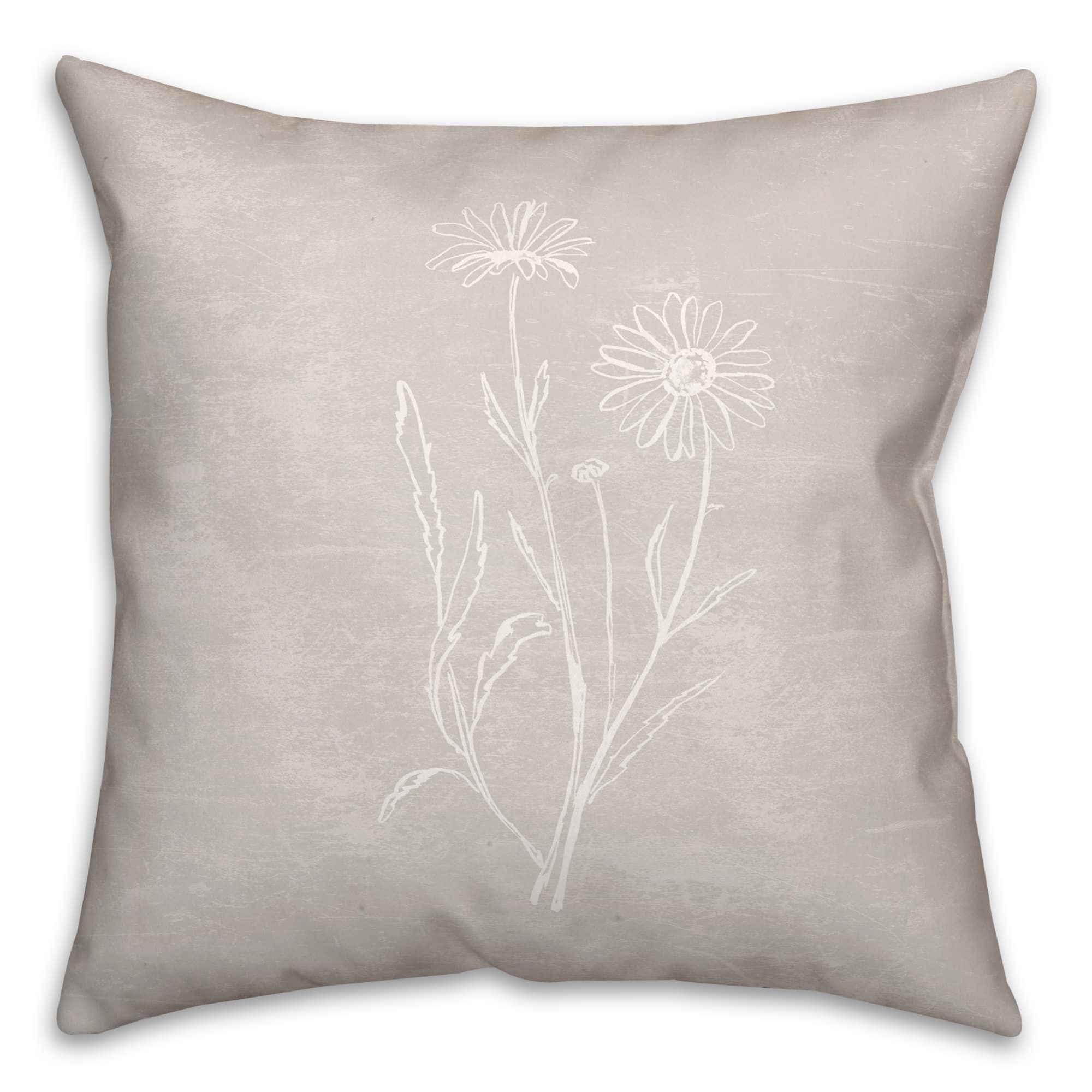 Simple White Floral I Indoor/Outdoor Pillow