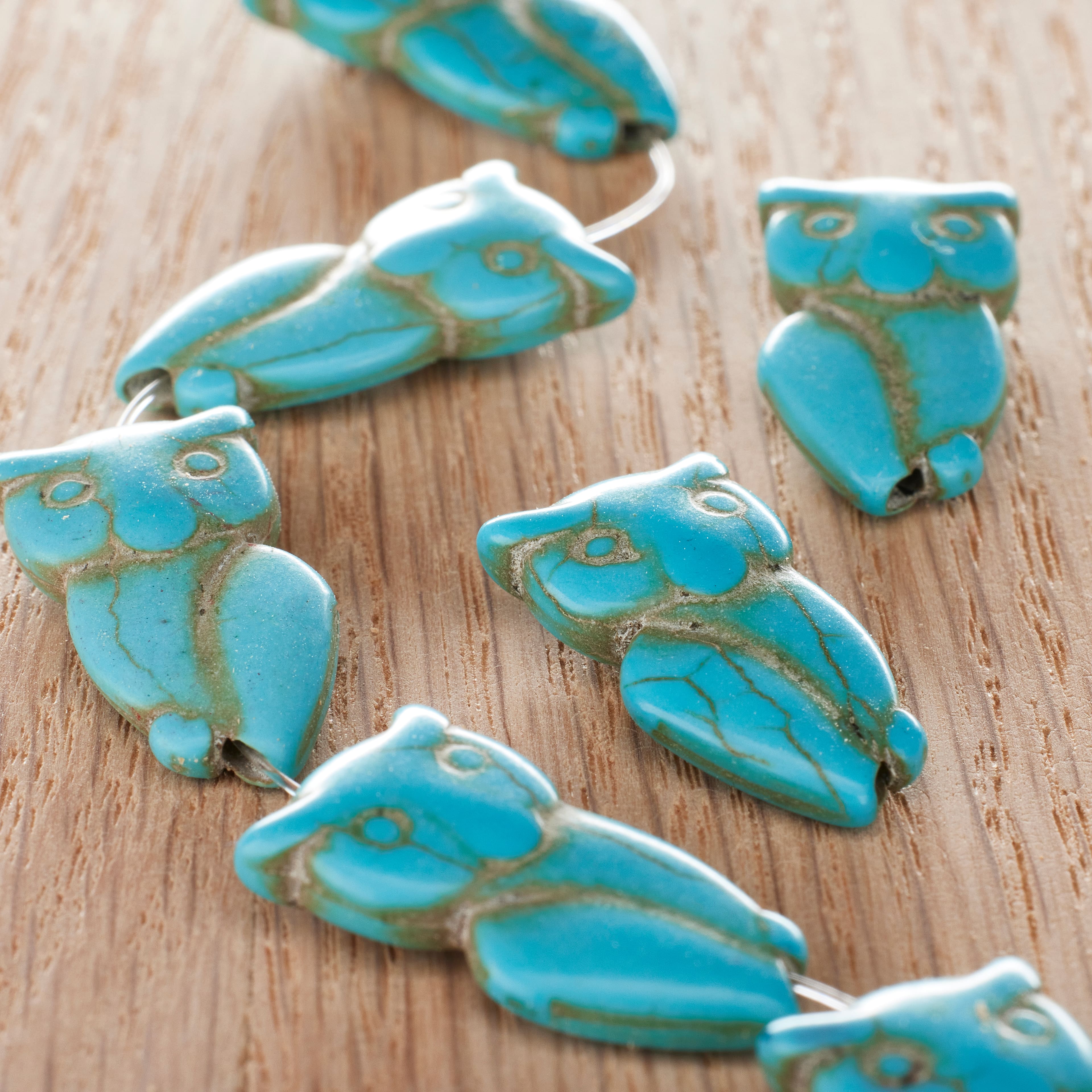 Turquoise Howlite Owl Beads by Bead Landing&#x2122;, 24mm