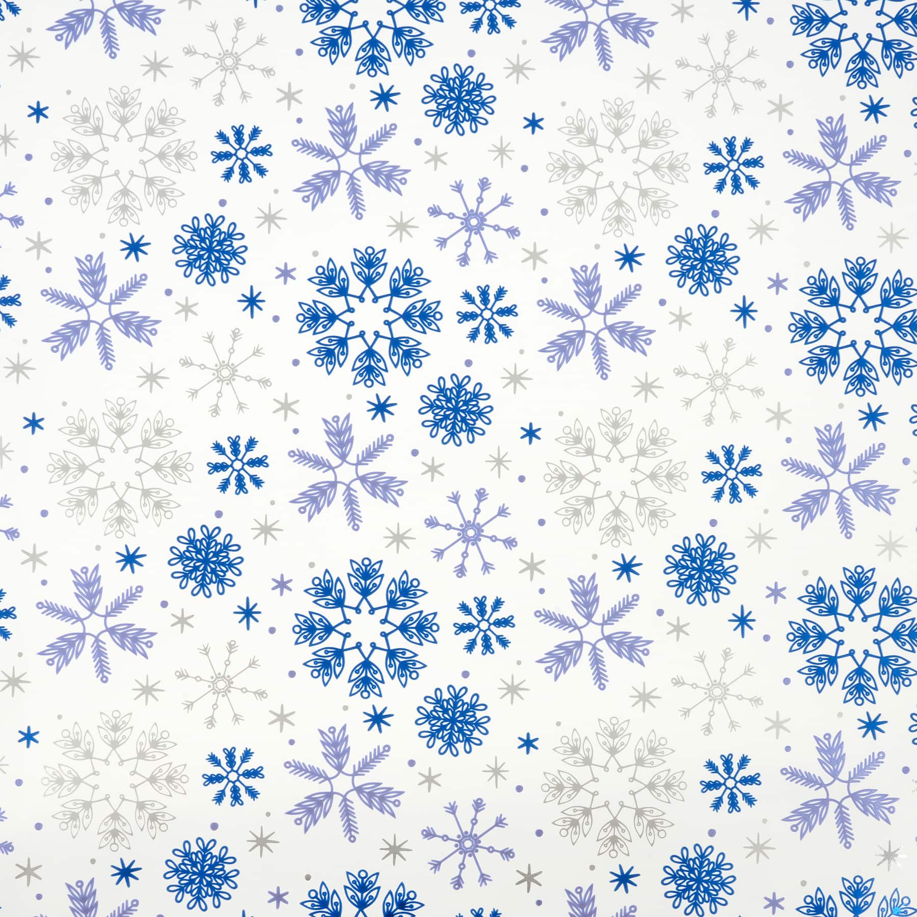 20 sq ft White Snowflakes Silver Gift Wrapping paper