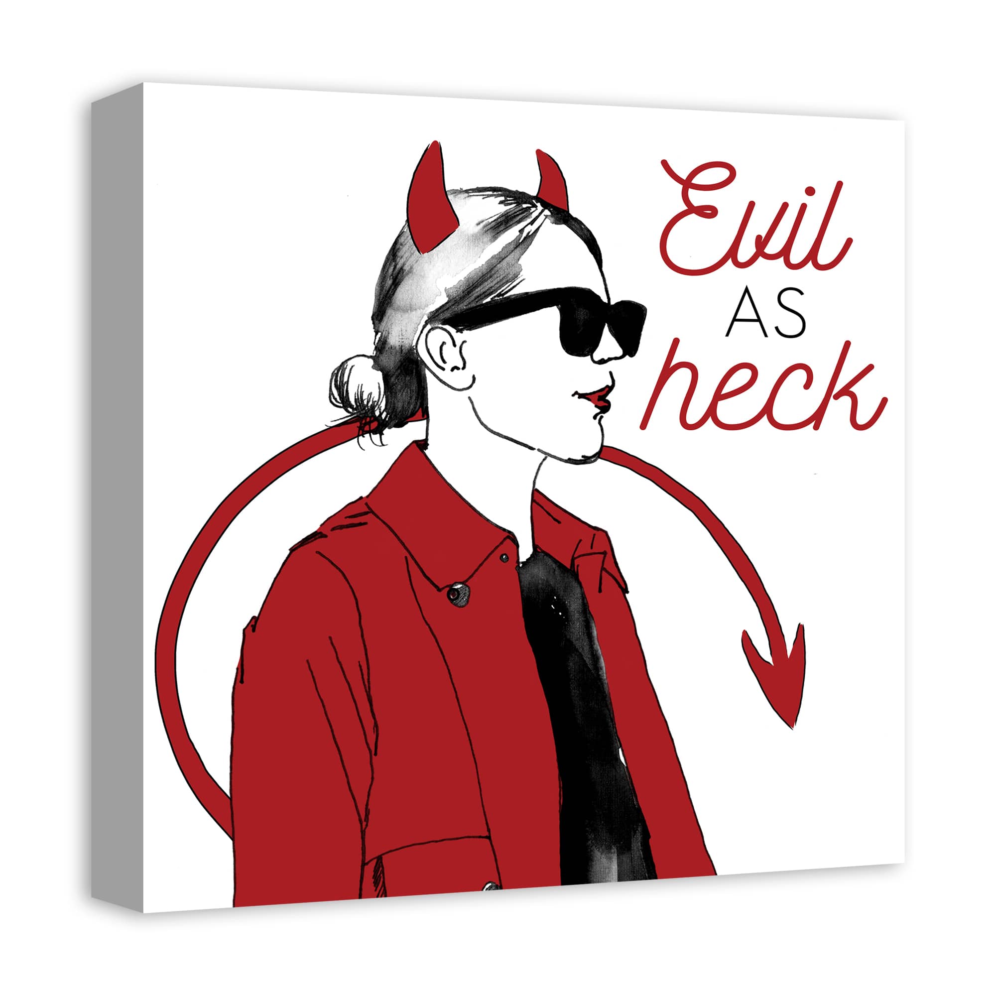 Evil As Heck Canvas Wall Art