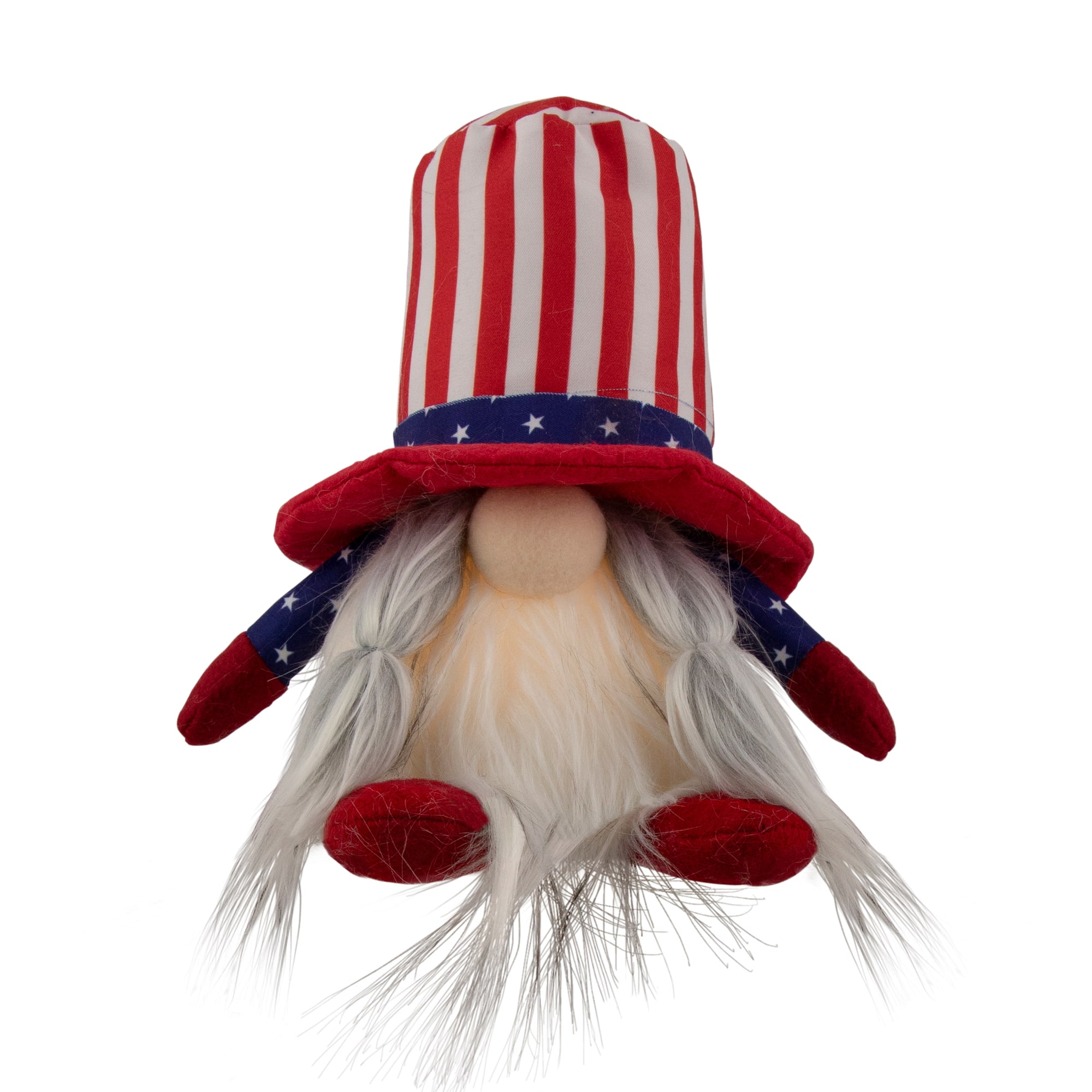 6&#x22; Lighted Americana Girl 4th of July Patriotic Gnome