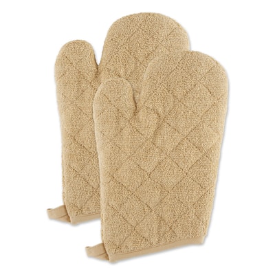 DII Dark Green Terry Oven Mitt (Set of 2) - Heat Resistant