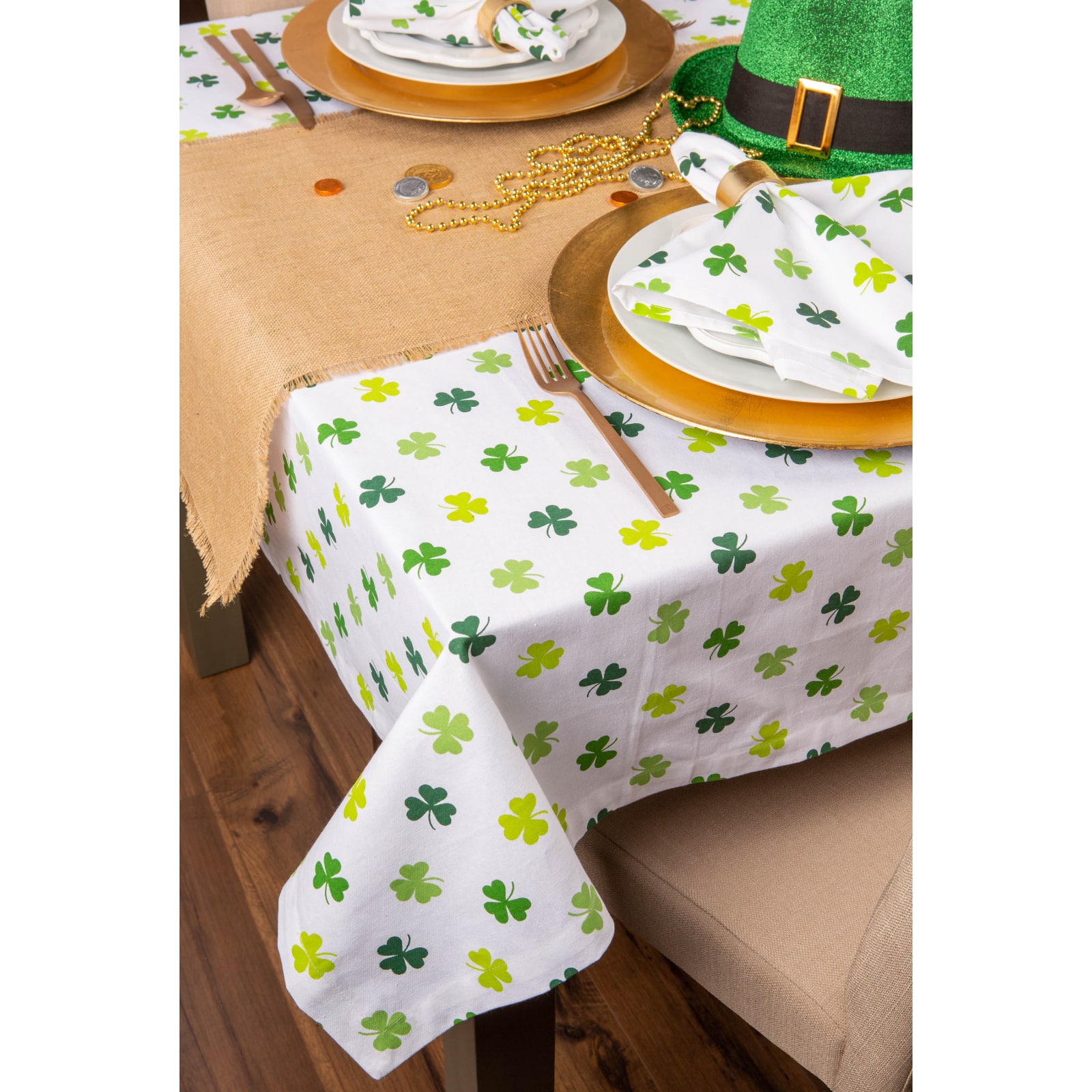 DII® 84" Shamrock Shake Print Tablecloth