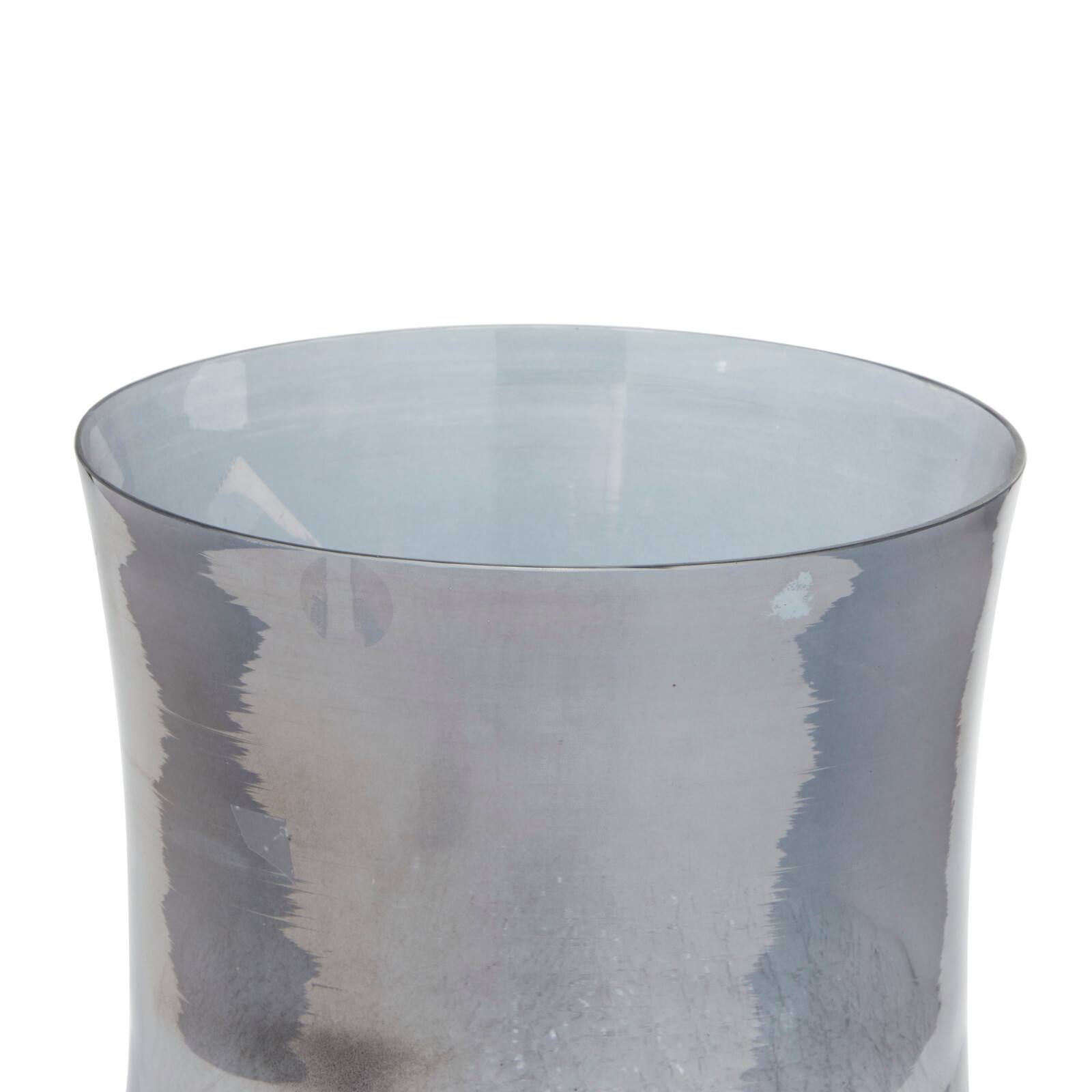 14&#x22; Black Glass Traditional Candle Holder