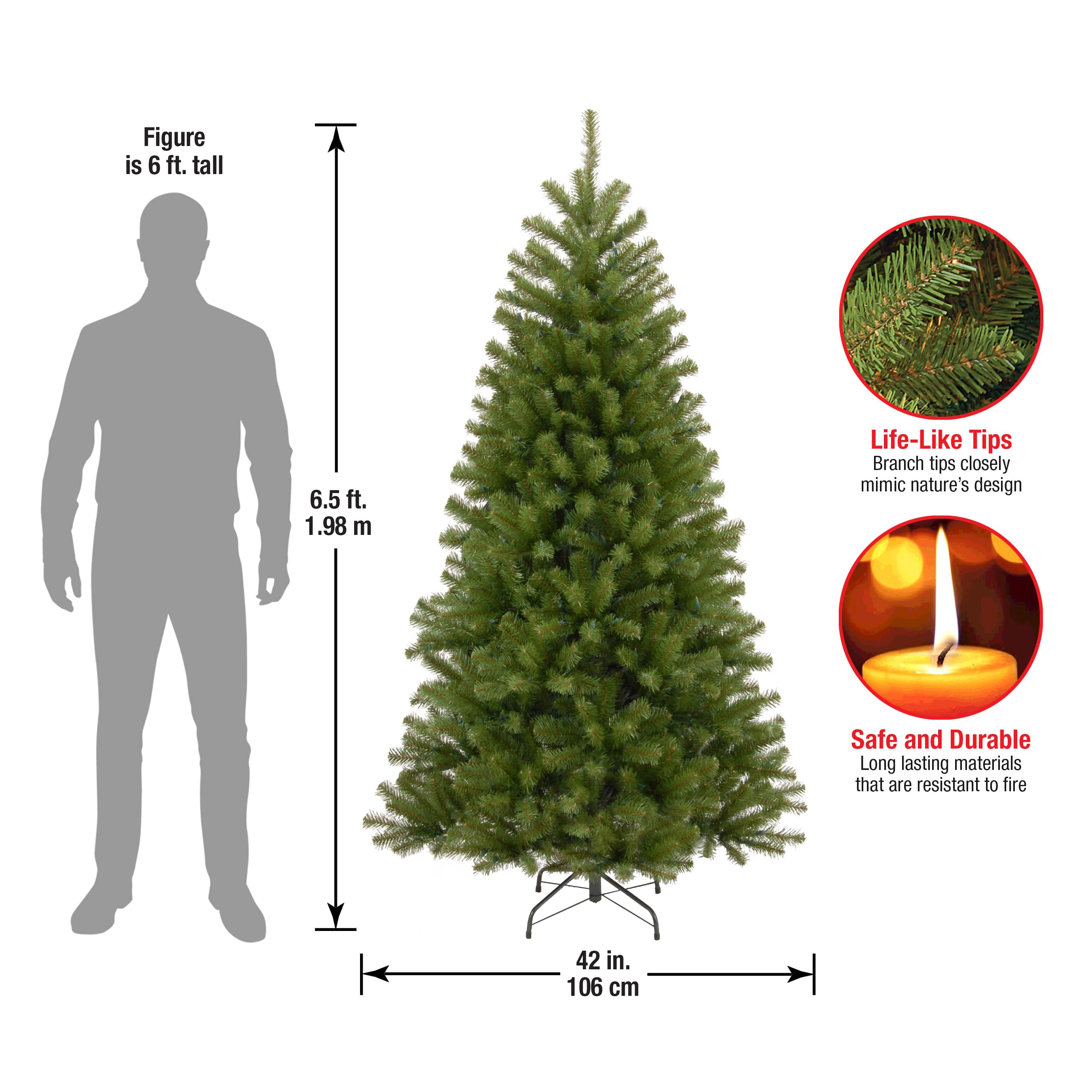 6.5ft. Unlit North Valley&#x2122; Spruce Medium Artificial Christmas Tree
