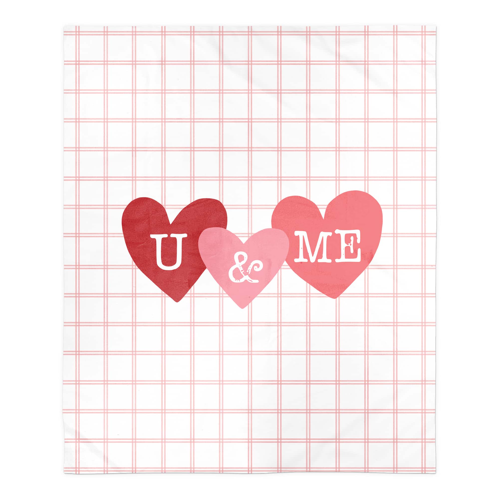 U And Me On Windowpane Sherpa Fleece Throw Blanket