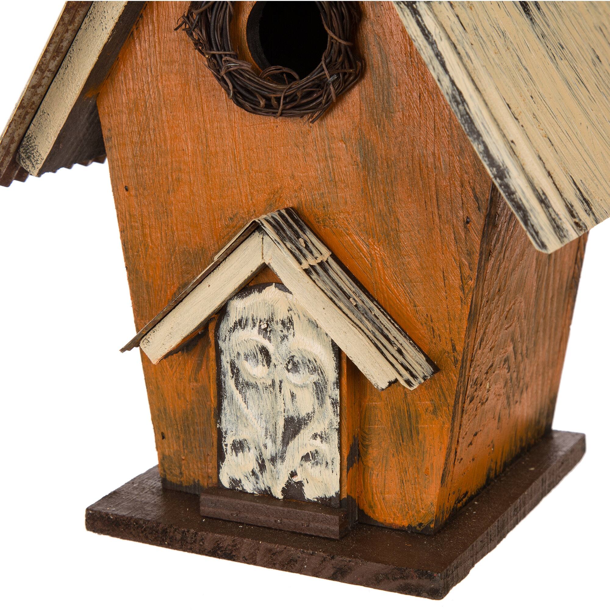 Glitzhome&#xAE; 10.5&#x22; Distressed Wooden Birdhouse