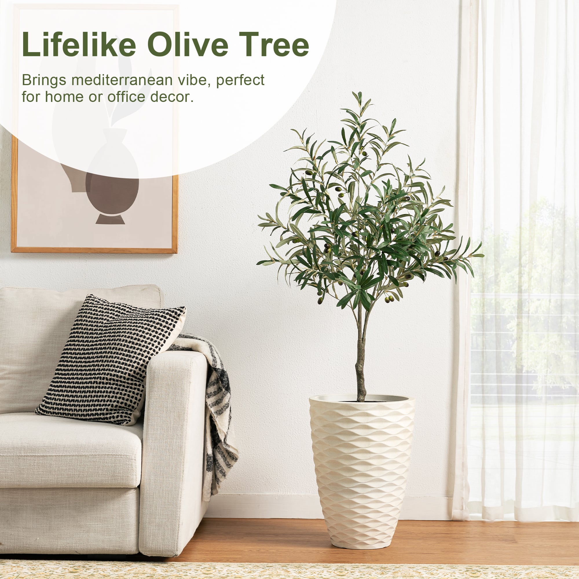 Glitzhome&#xAE; 4ft. Faux Olive Tree in Pot