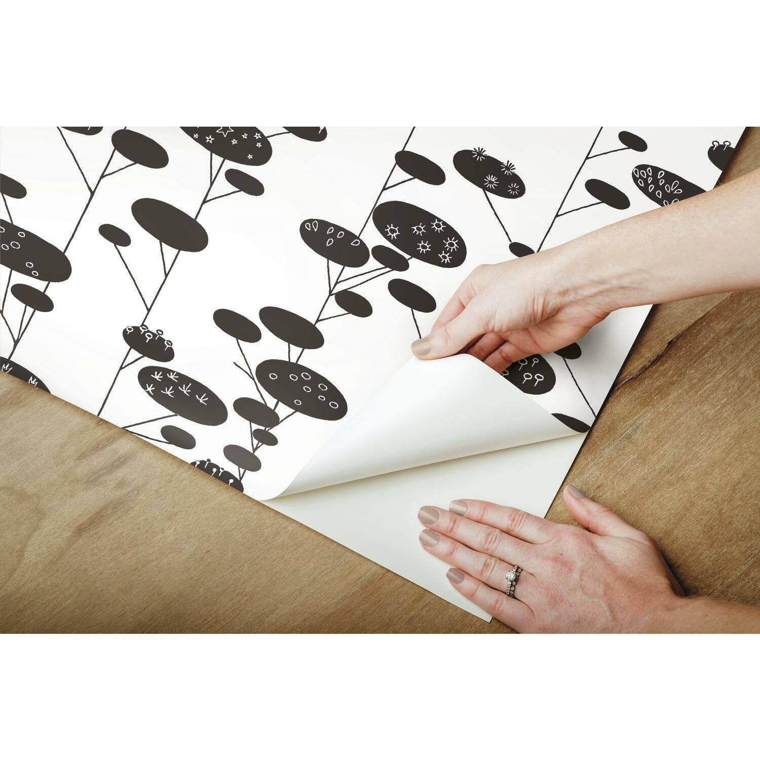 RoomMates Retro Trees Peel & Stick Wallpaper