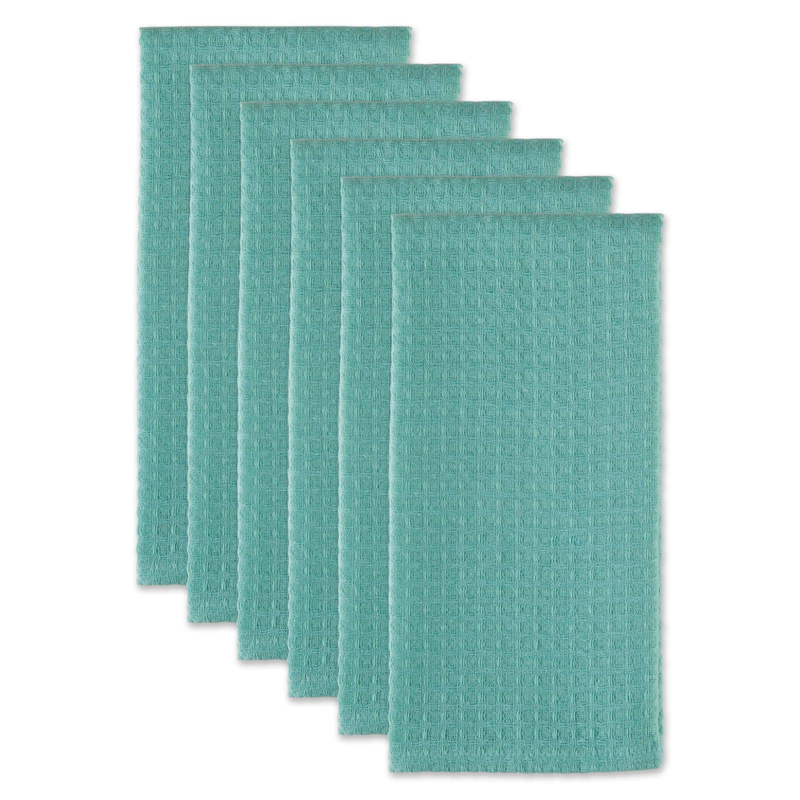 DII® Aqua Recycled Cotton Waffle Dish Towels, 6ct.
