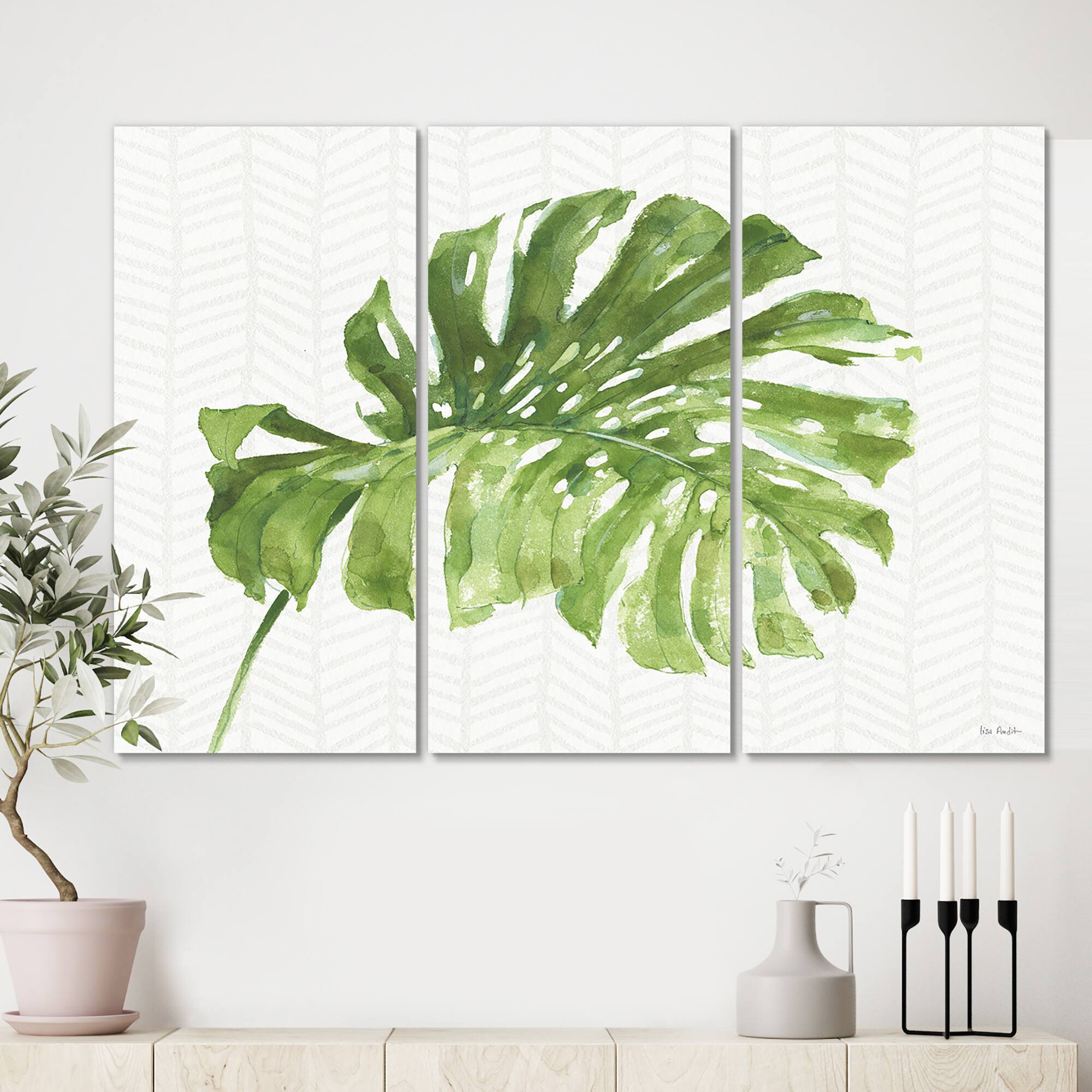 Designart - Mixed Botanical Green Leaves V - Cottage Canvas Art