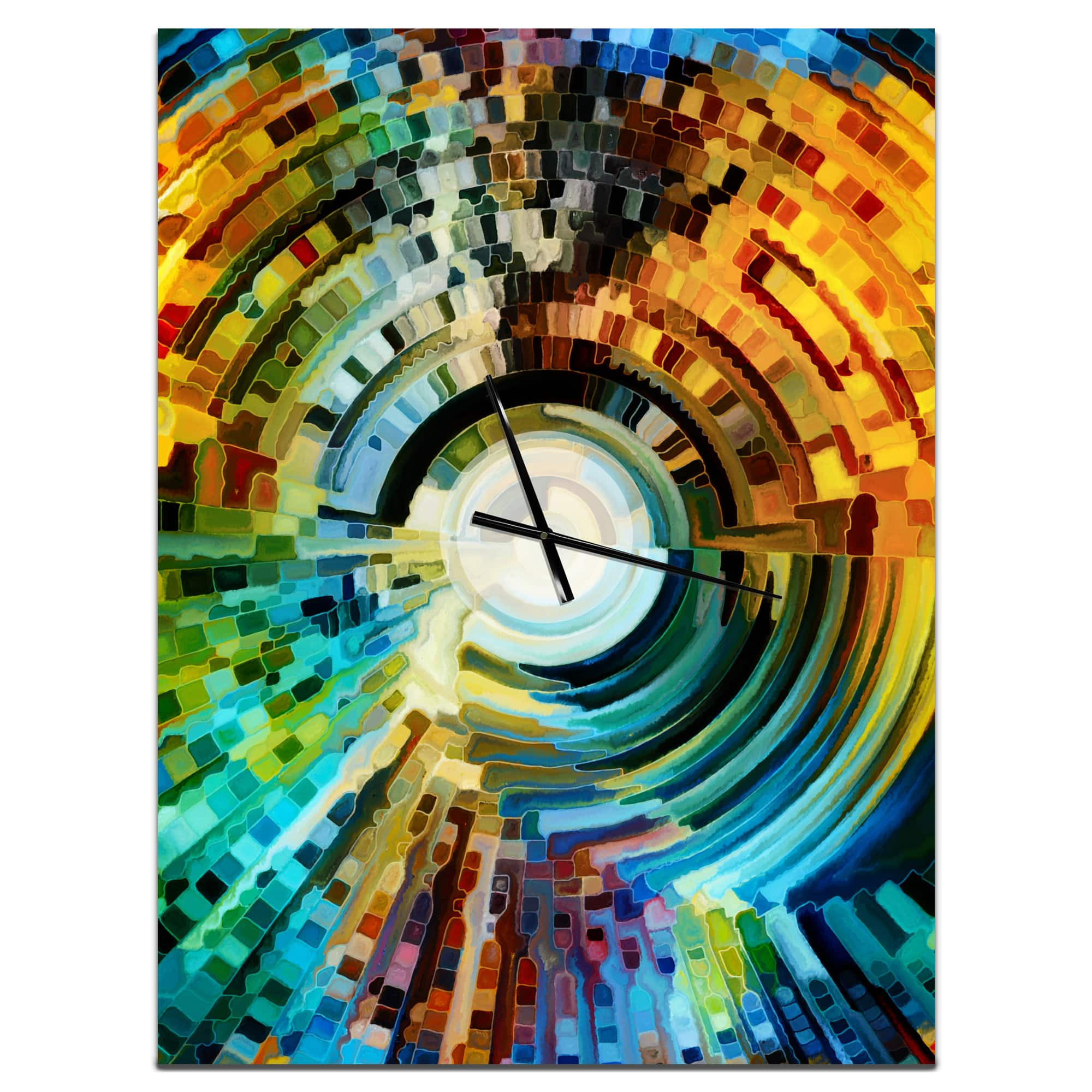 Designart &#x27;Paths Of Stained Glass Modern Rectangular Wall Clock