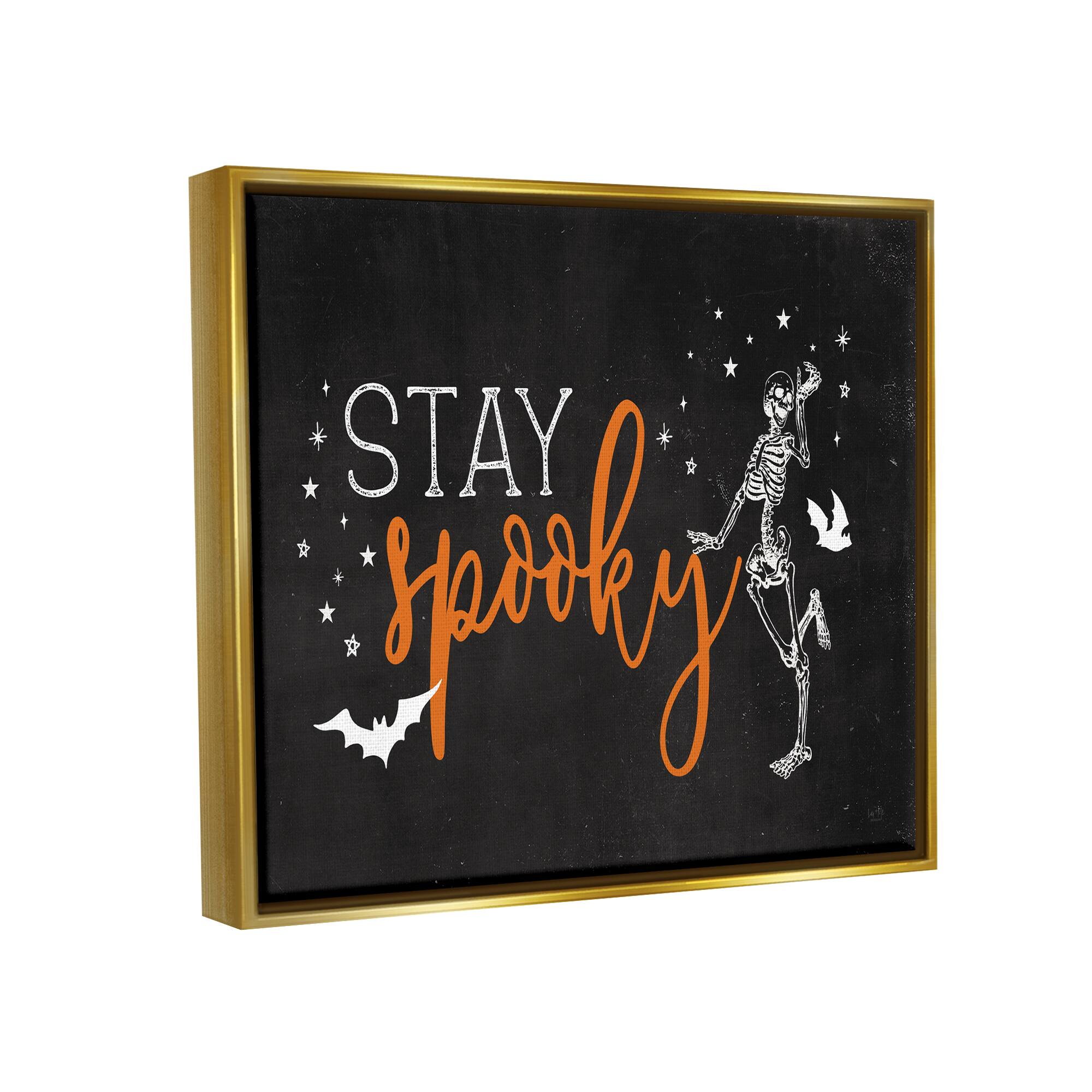 Stupell Industries Stay Spooky Skeleton Framed Floater Canvas Wall Art