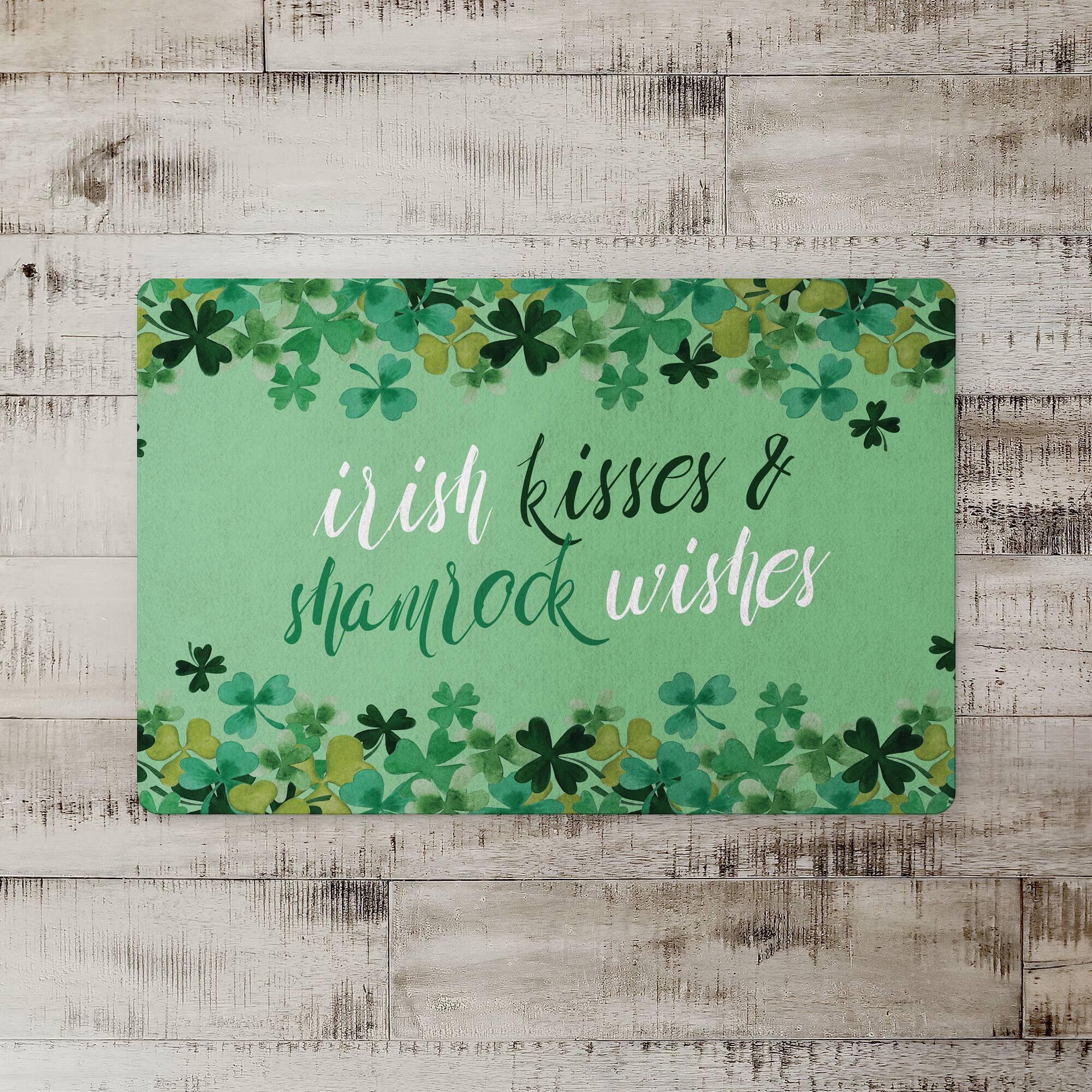 Irish Kisses Shamrock Wishes Floor Mat 27" x 18" Floor Mat