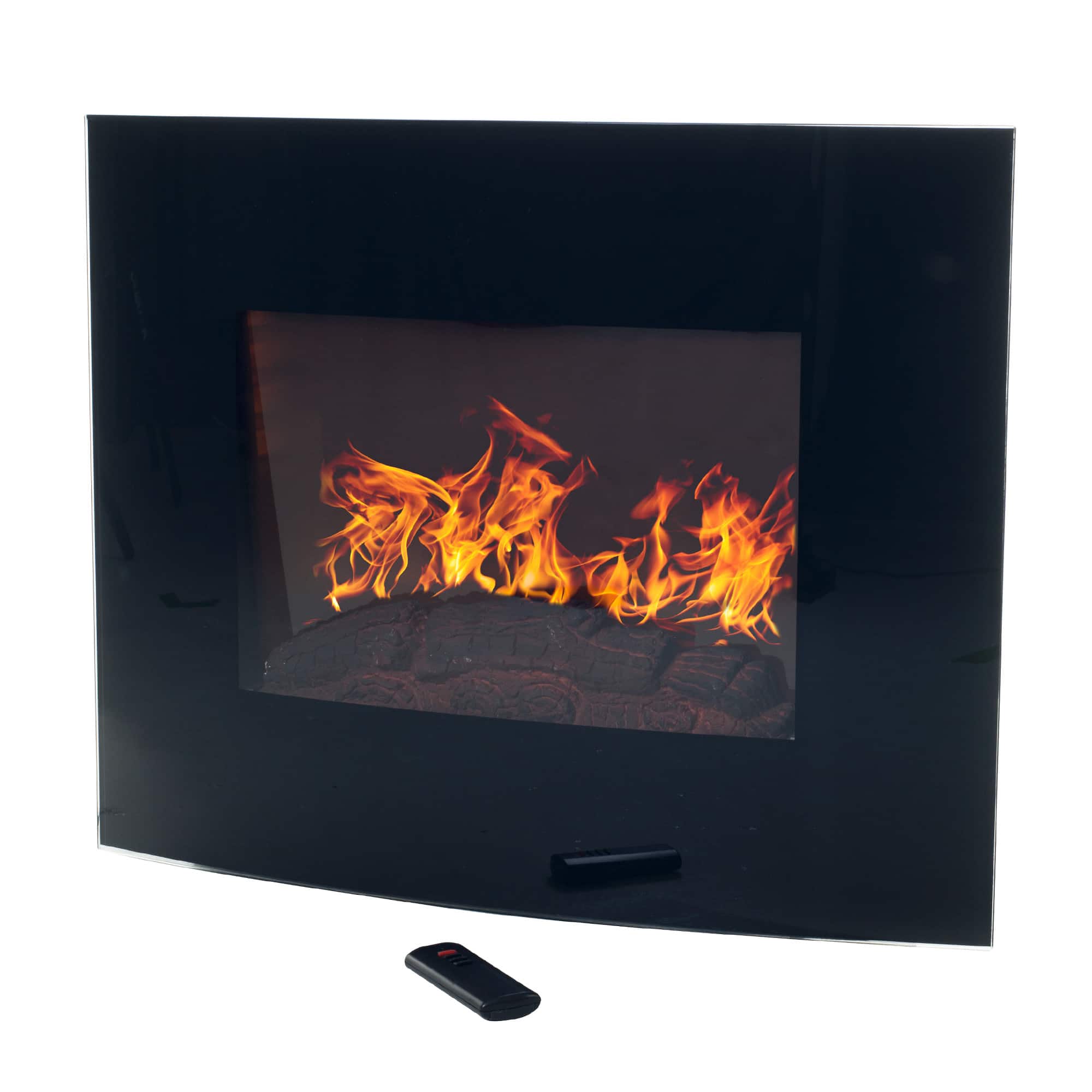 Hastings Home 25.5&#x22; Black Curved Electric Fireplace