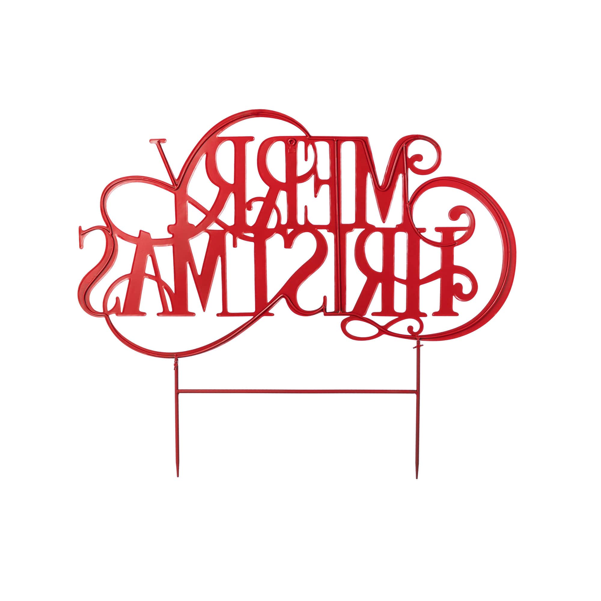 Glitzhome&#xAE; 36&#x22; Oversized Metal Christmas &#x22;MERRY CHRISTMAS&#x22; Yard Stake