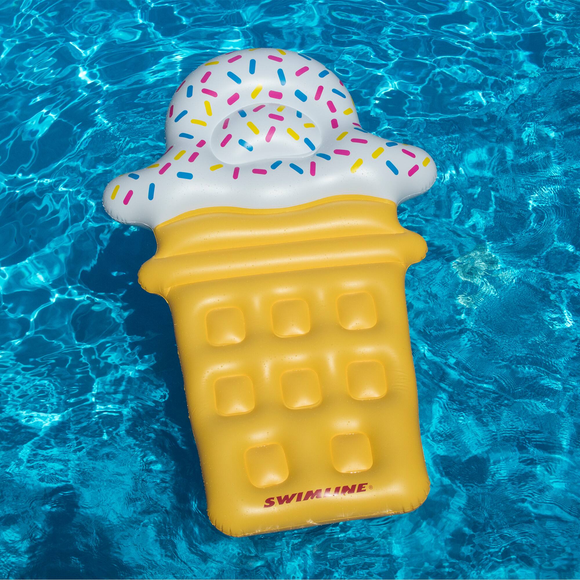 Swimline 72&#x22; Inflatable Ice Cream Cone Pool Lounge Raft