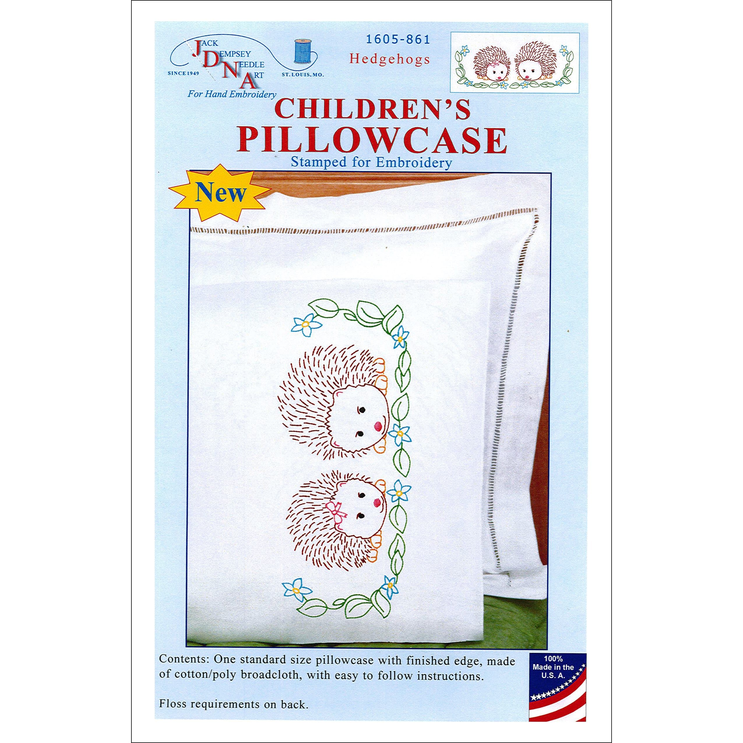 Jack Dempsey Hedgehogs Childrens Pillowcase - D616003S - Pillowcases and Shams Purchase Jack Dempsey Hedgehogs Childrens Pillowca sku D616003S